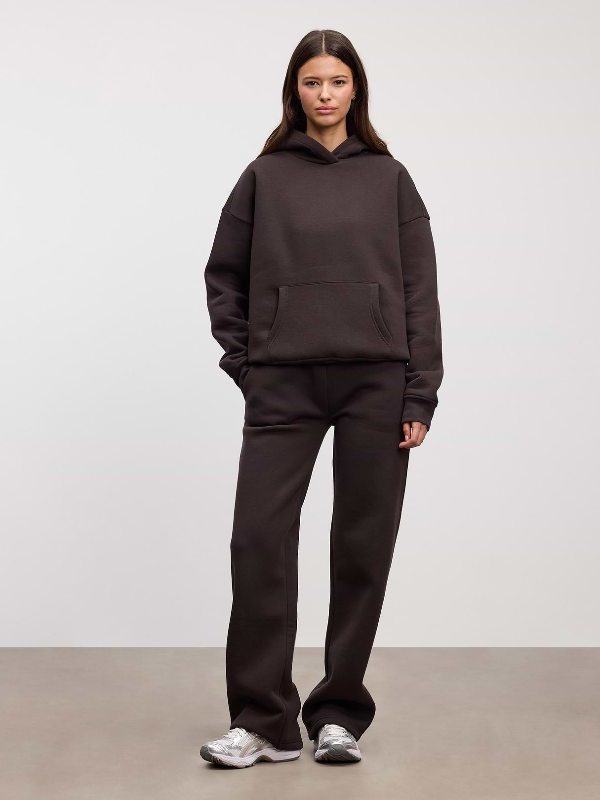Womens Neoprene Relaxed Hoodie in Brown | ARNE US