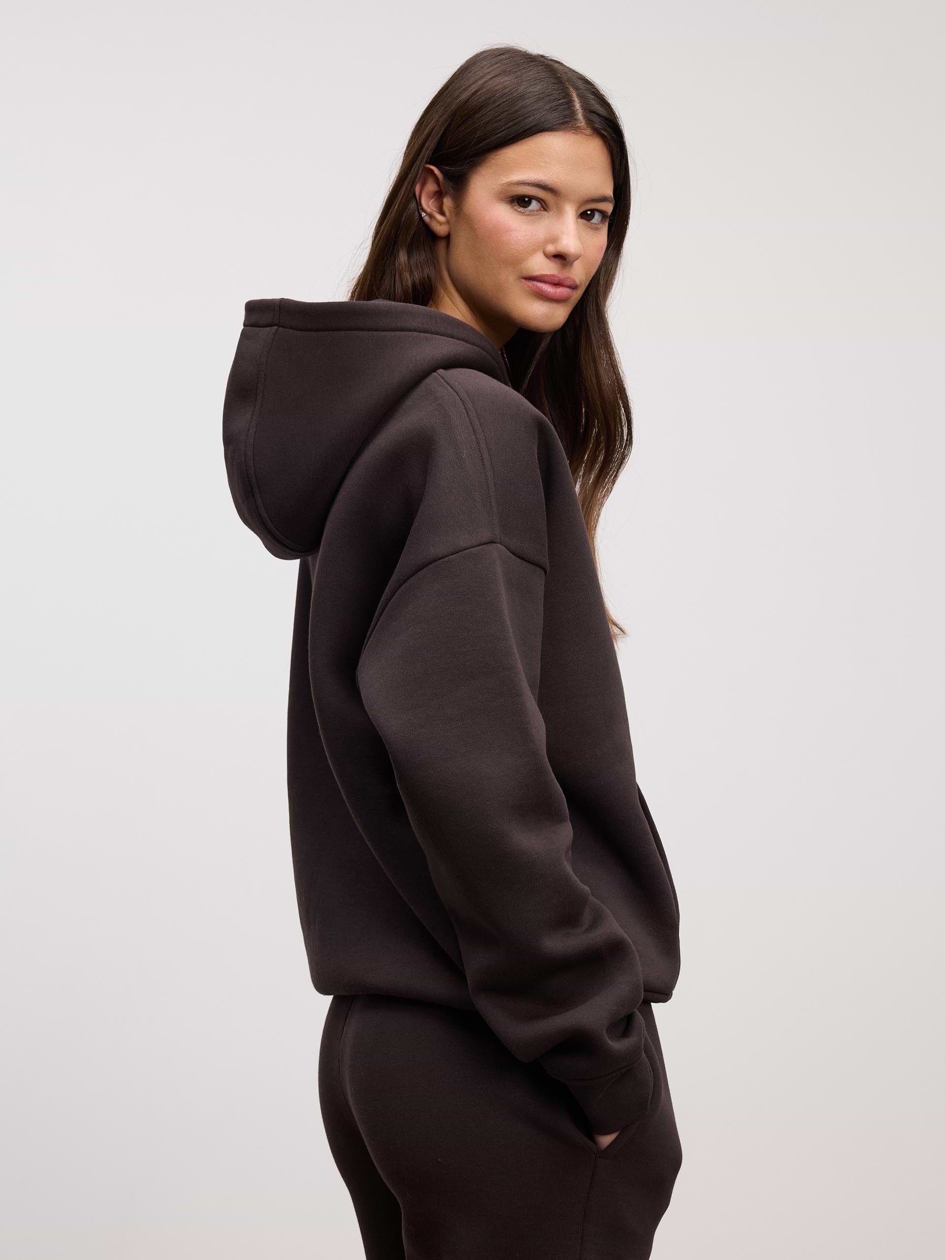 Womens Neoprene Hoodie in Brown