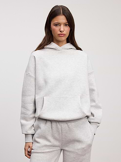 Womens Neoprene Hoodie in Marl Grey