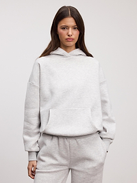 Womens Neoprene Hoodie in Marl Grey