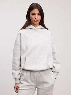 Womens Neoprene Hoodie in Marl Grey