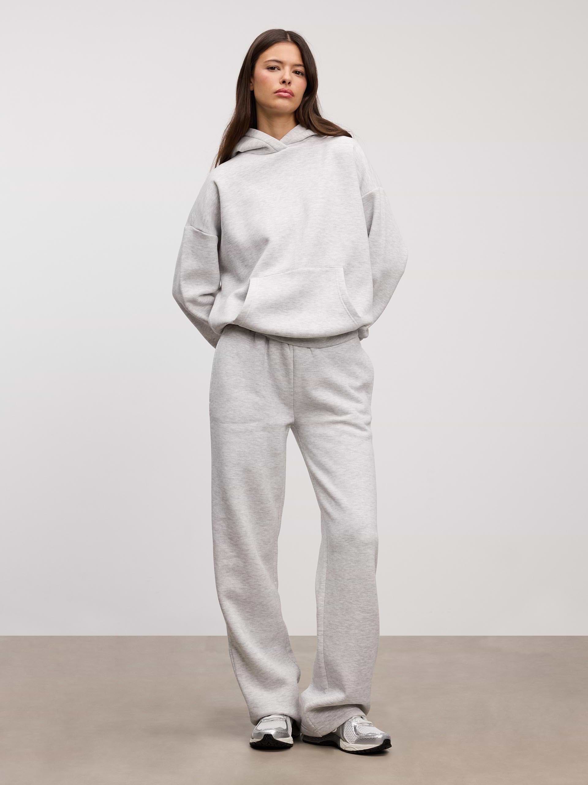 Womens Neoprene Hoodie in Marl Grey