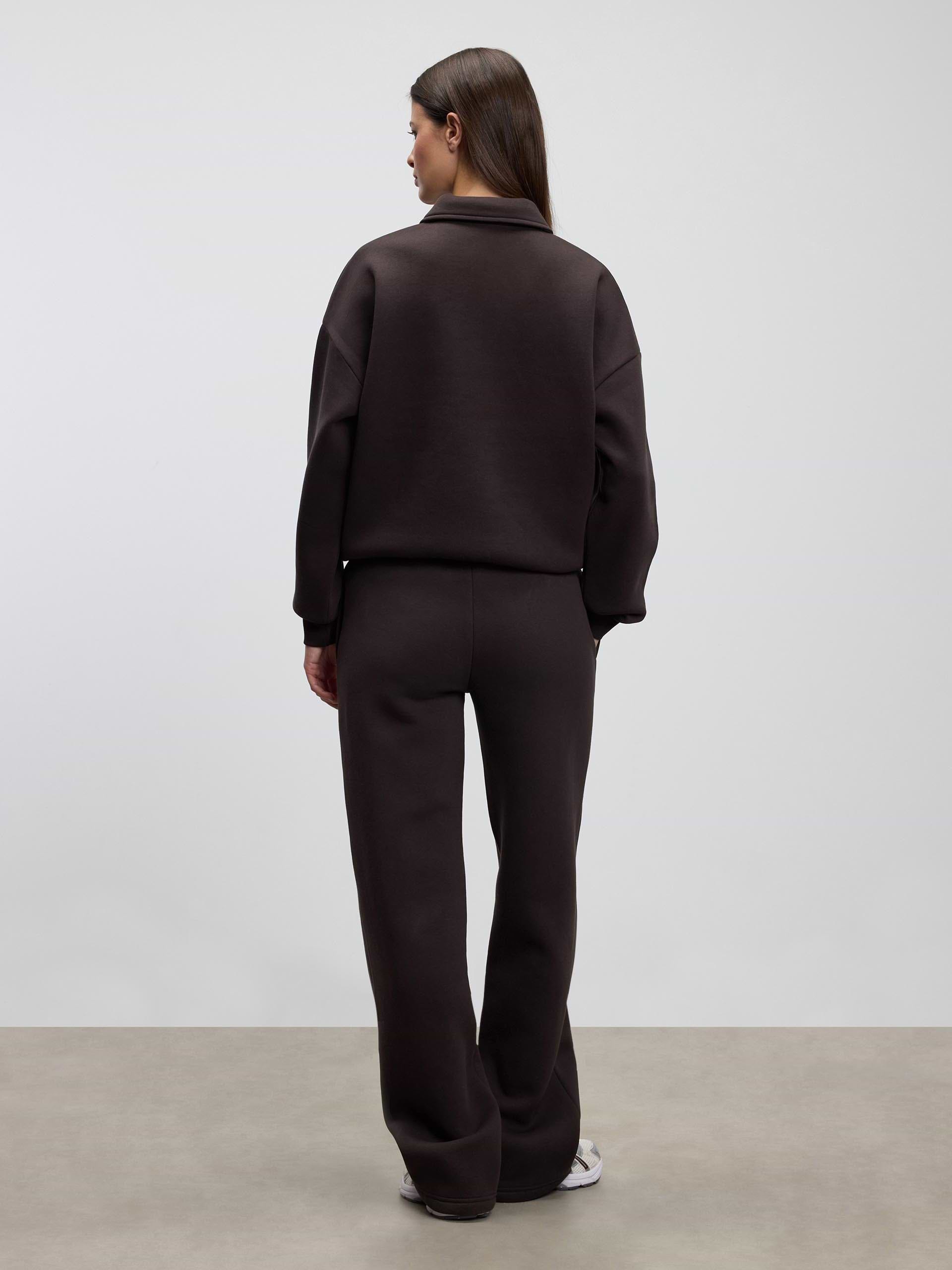 Womens Neoprene Long Sleeve Polo Shirt in Brown