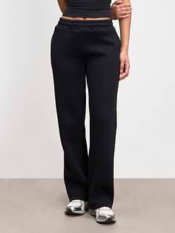 Womens Neoprene Straight Leg Jogger in Black