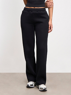Womens Neoprene Straight Leg Jogger in Black