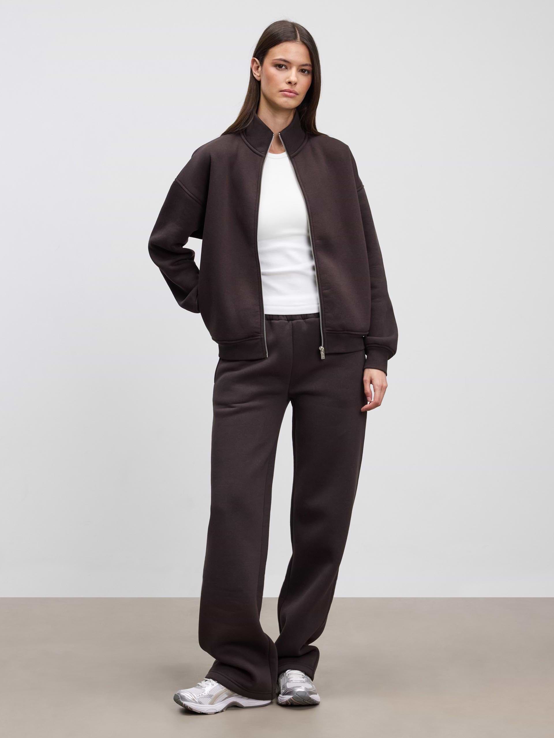Womens Neoprene Straight Leg Jogger in Brown
