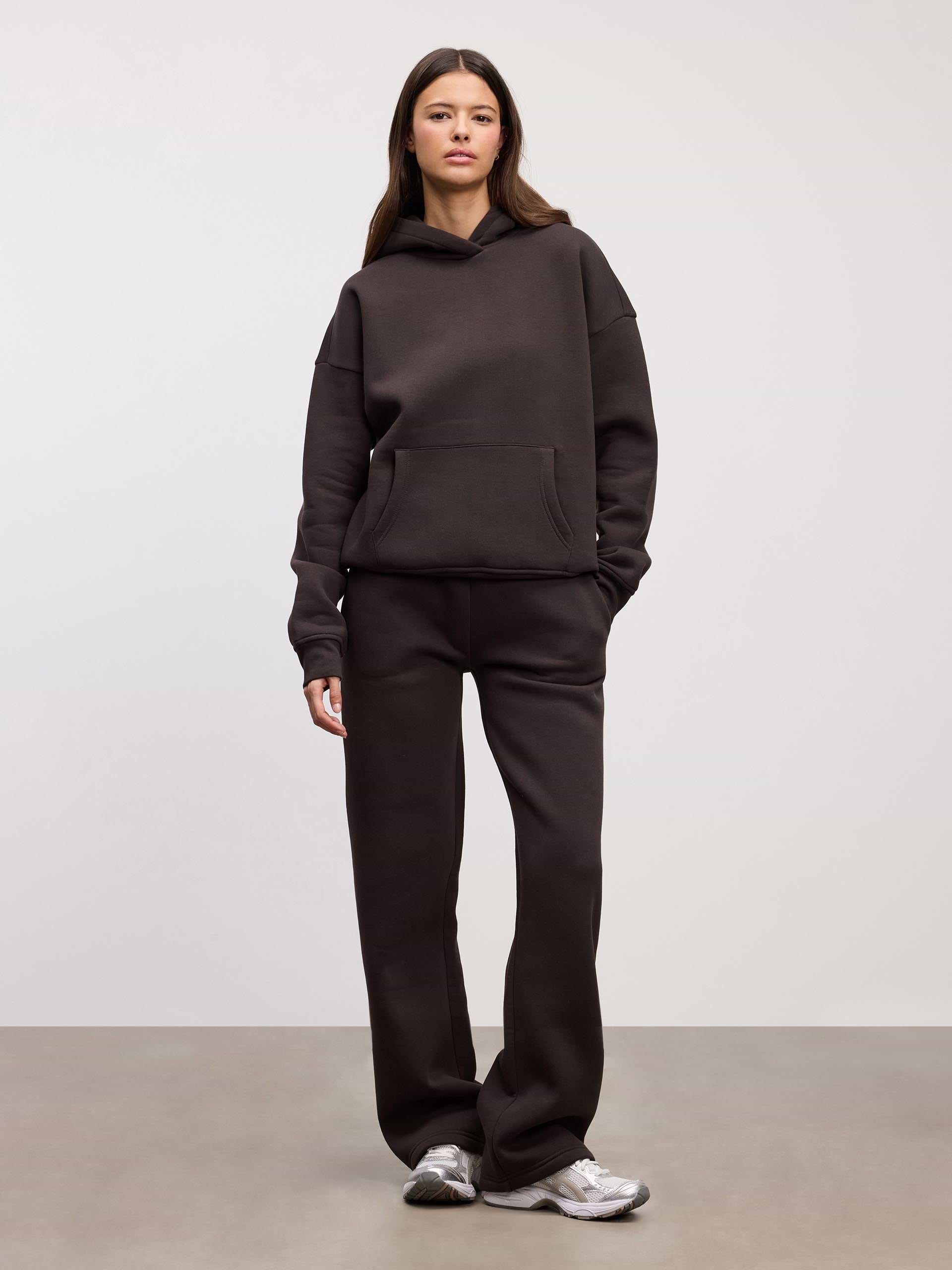 Womens Neoprene Straight Leg Jogger in Brown