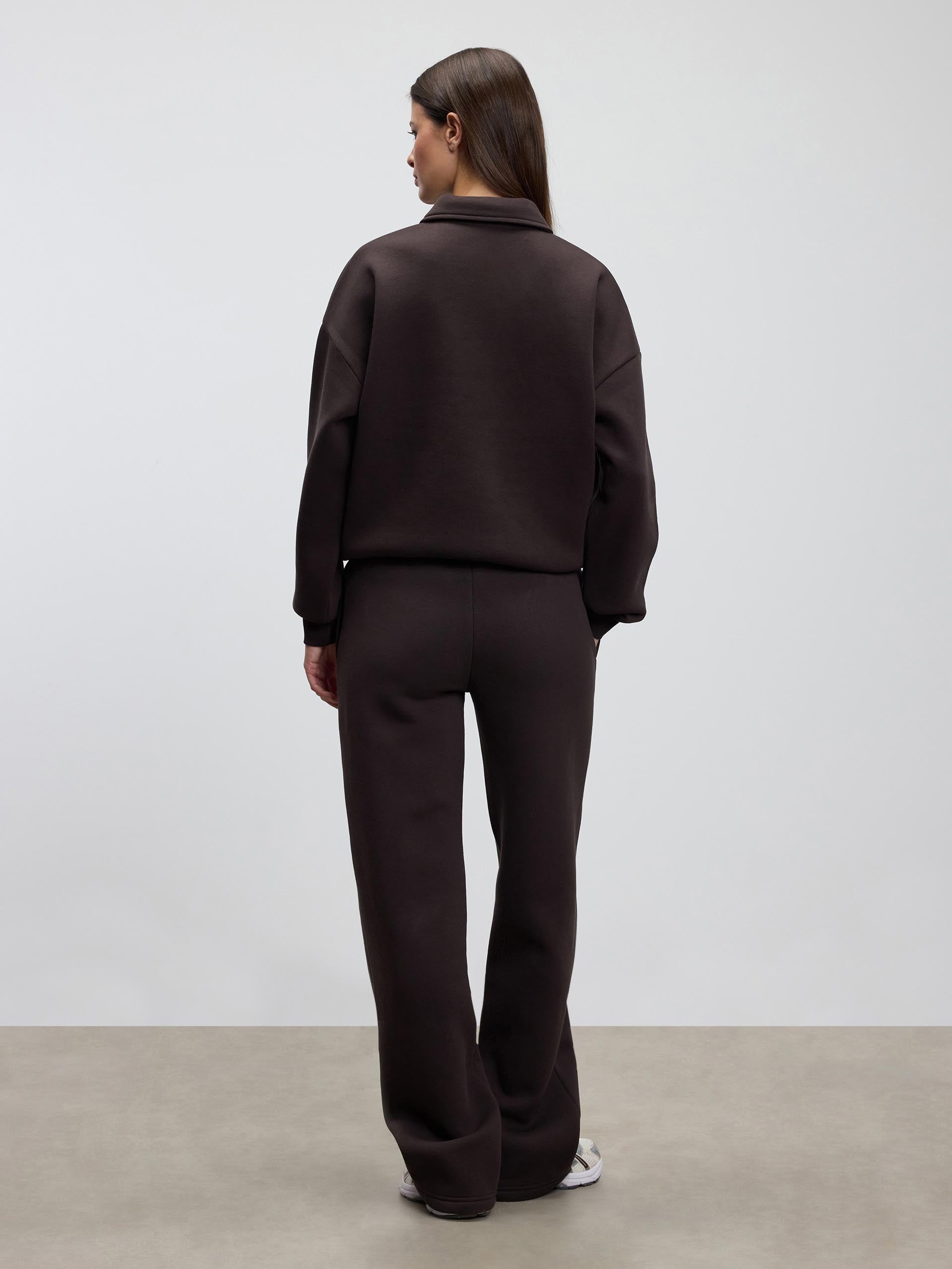 Womens Neoprene Straight Leg Jogger in Brown