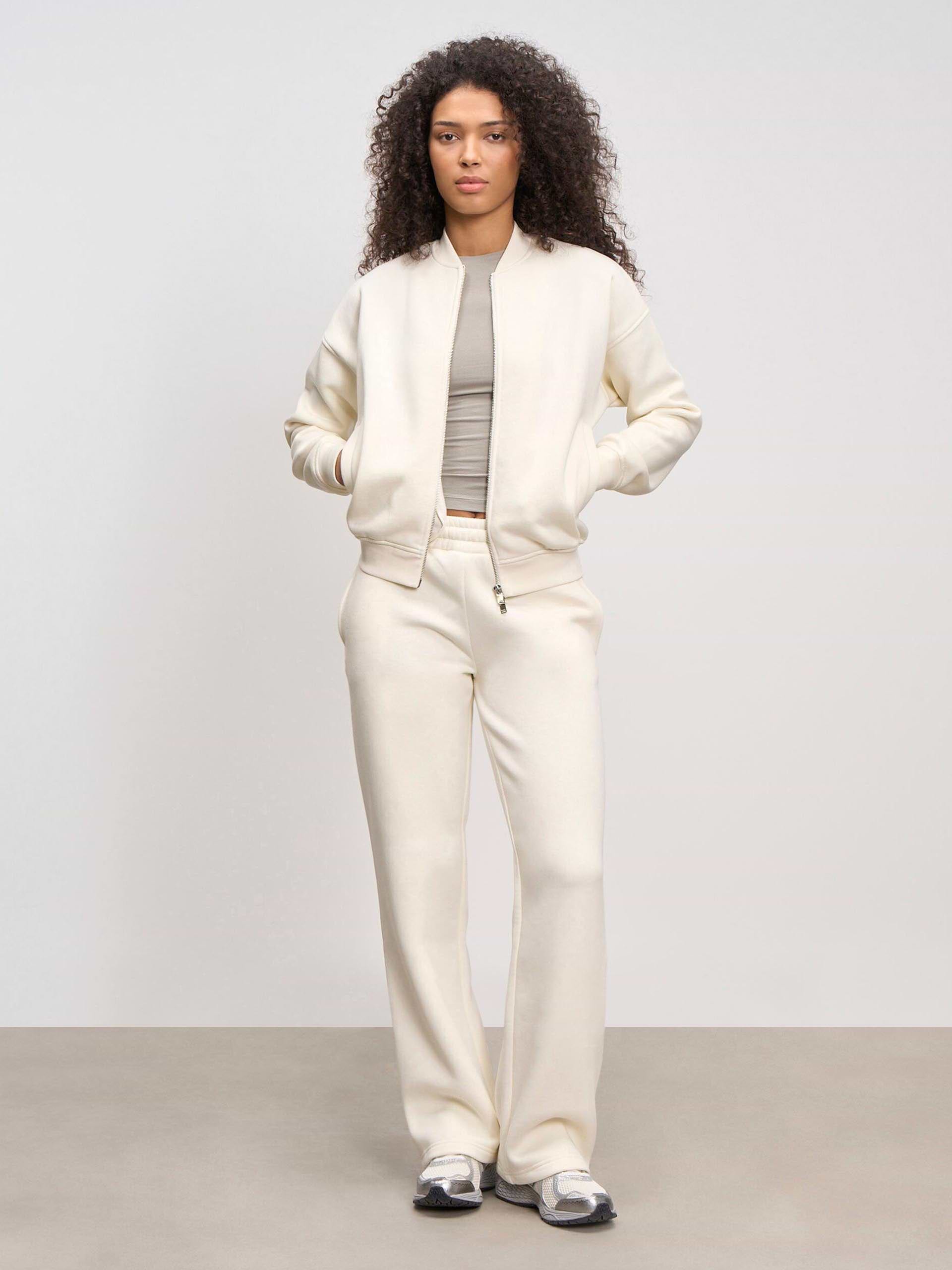 Womens Neoprene Straight Leg Jogger in Ecru