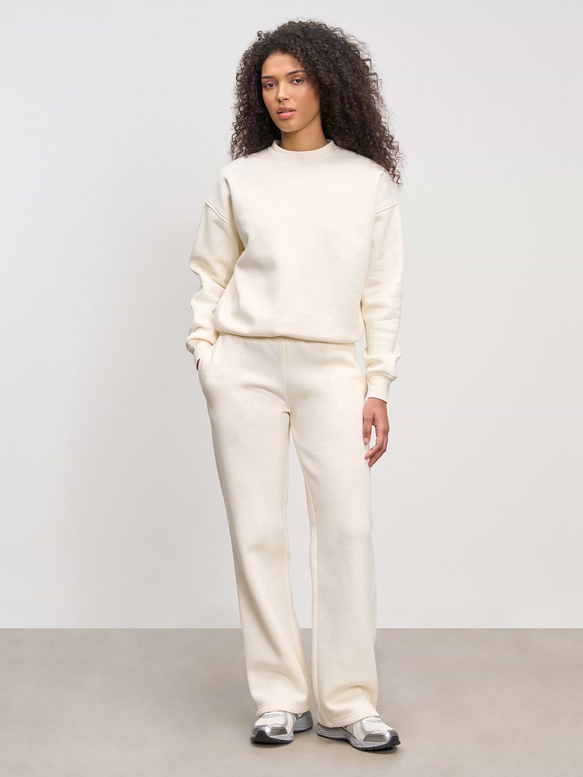 Womens Neoprene Straight Leg Jogger in Ecru