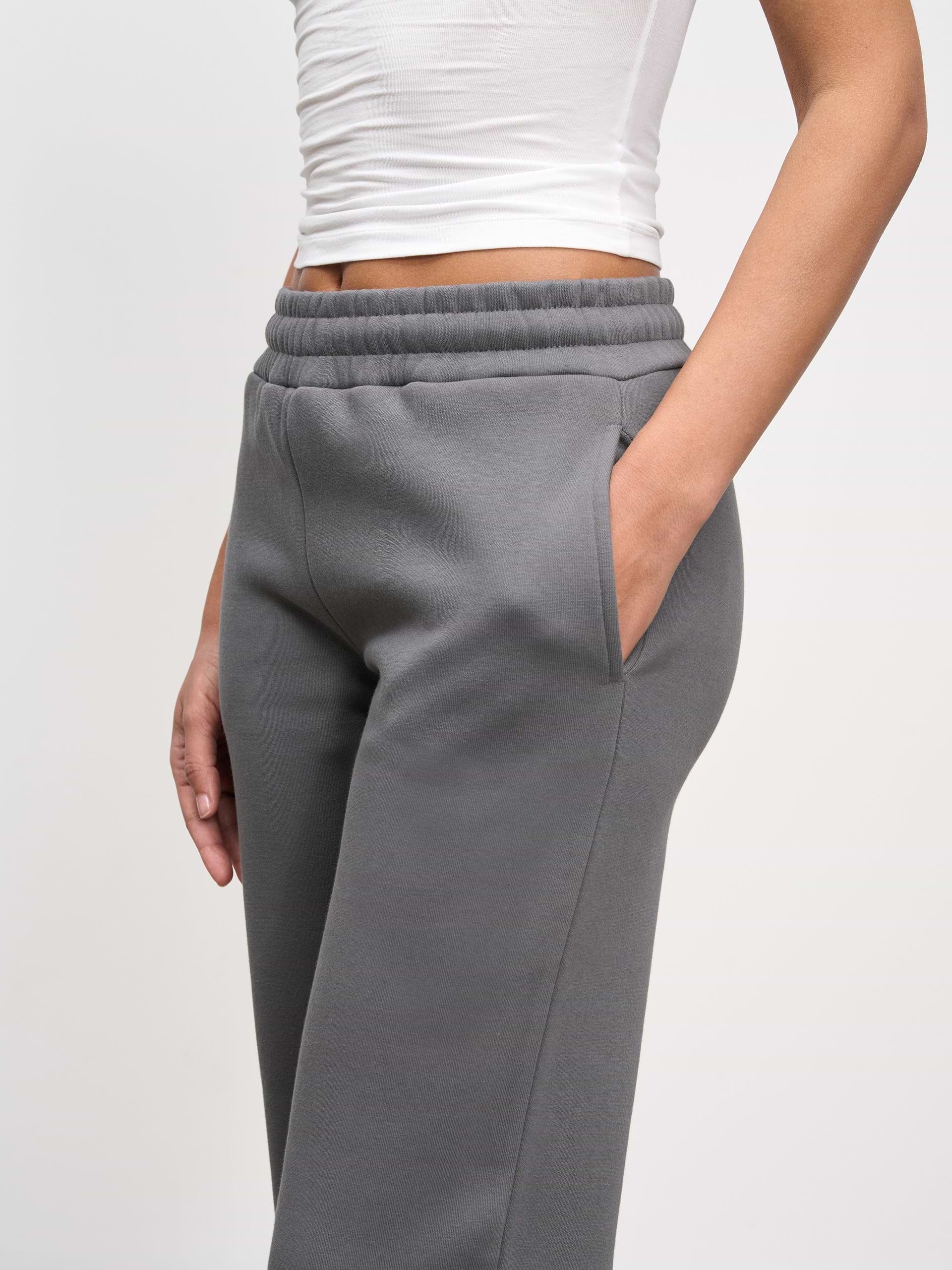 Womens Neoprene Straight Leg Jogger in Grey
