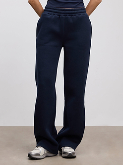 Womens Neoprene Straight Leg Jogger in Navy