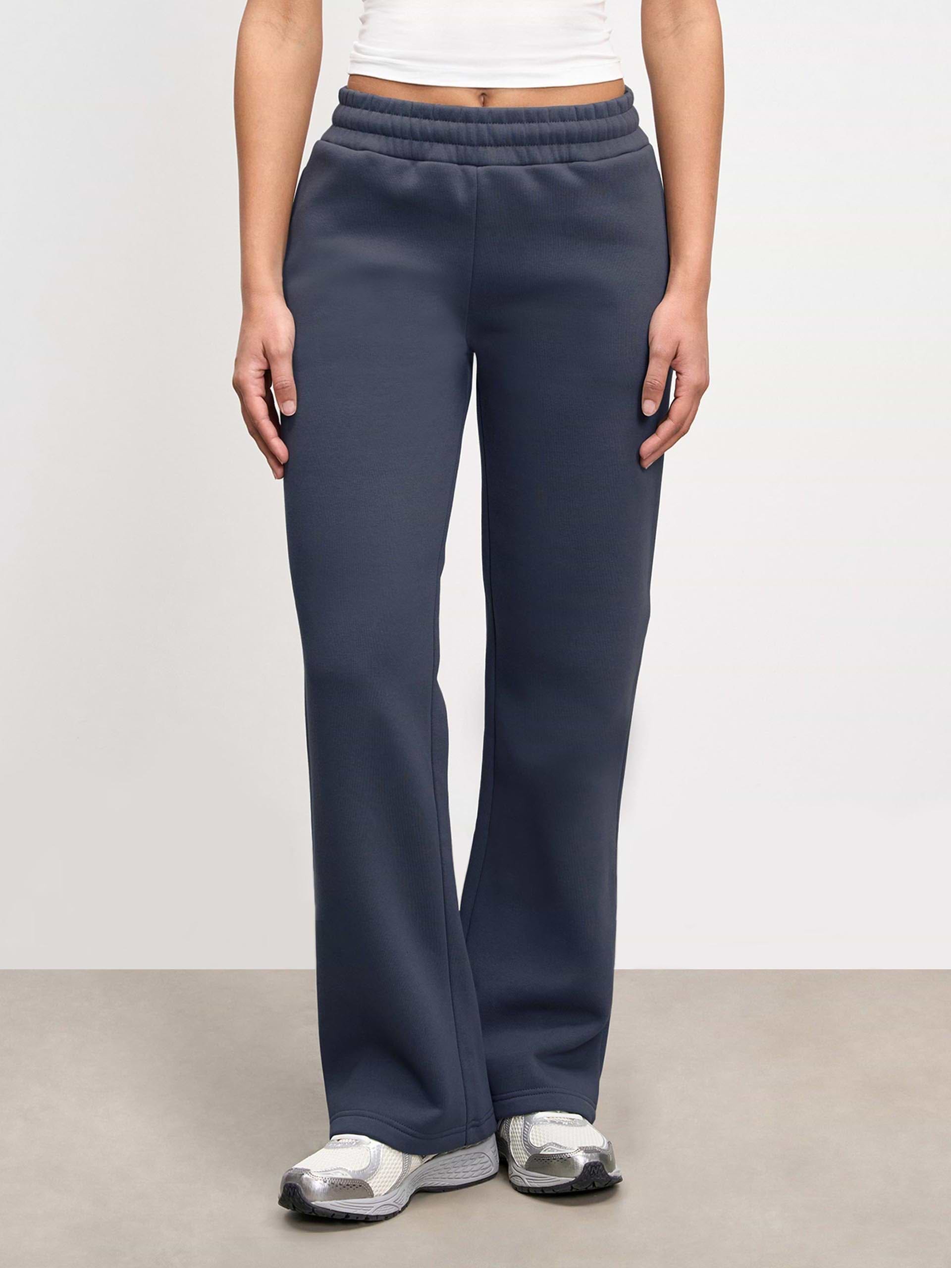 Womens Neoprene Straight Leg Jogger in Slate Blue