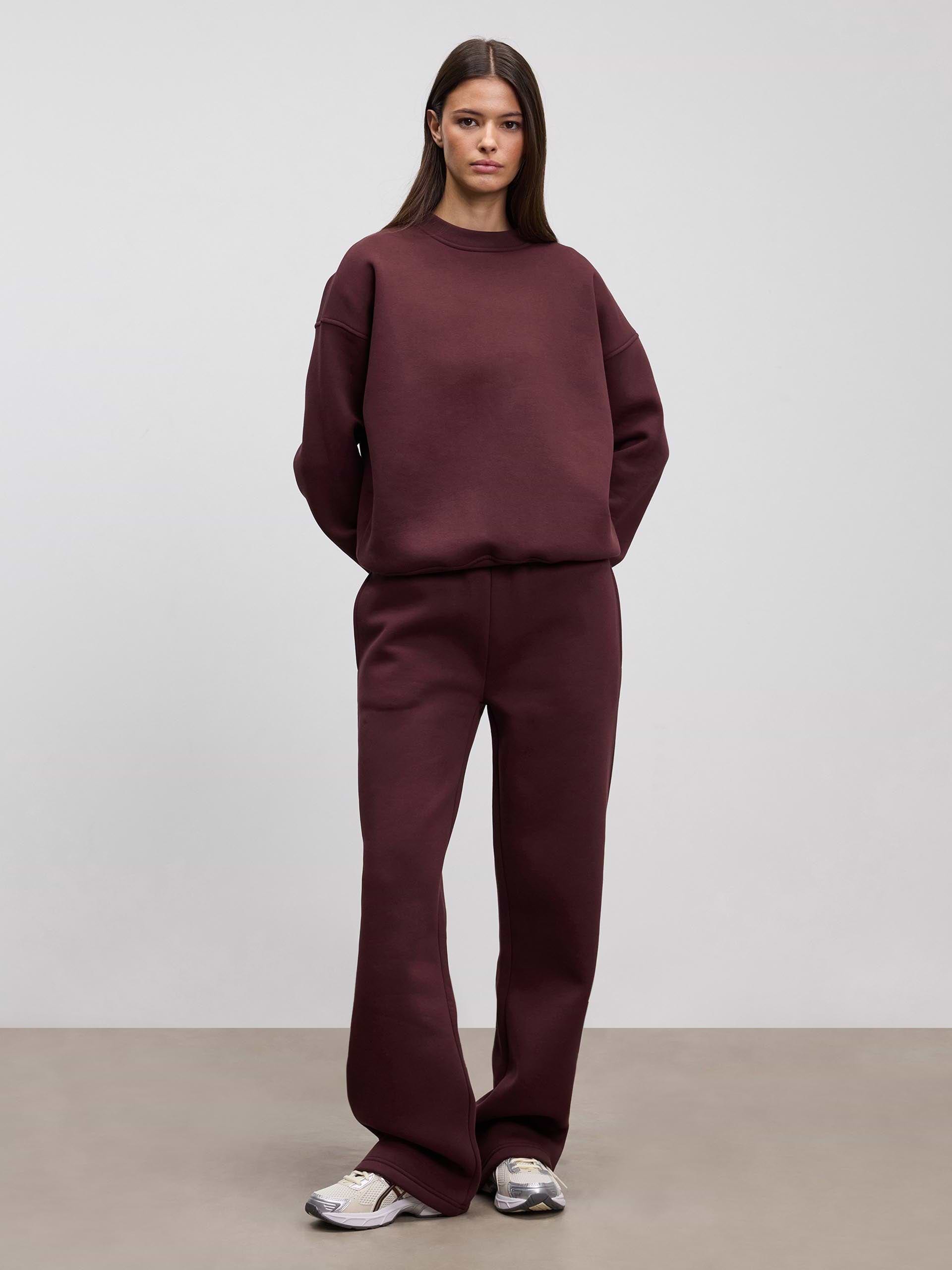 Womens Neoprene Sweatshirt in Burgundy