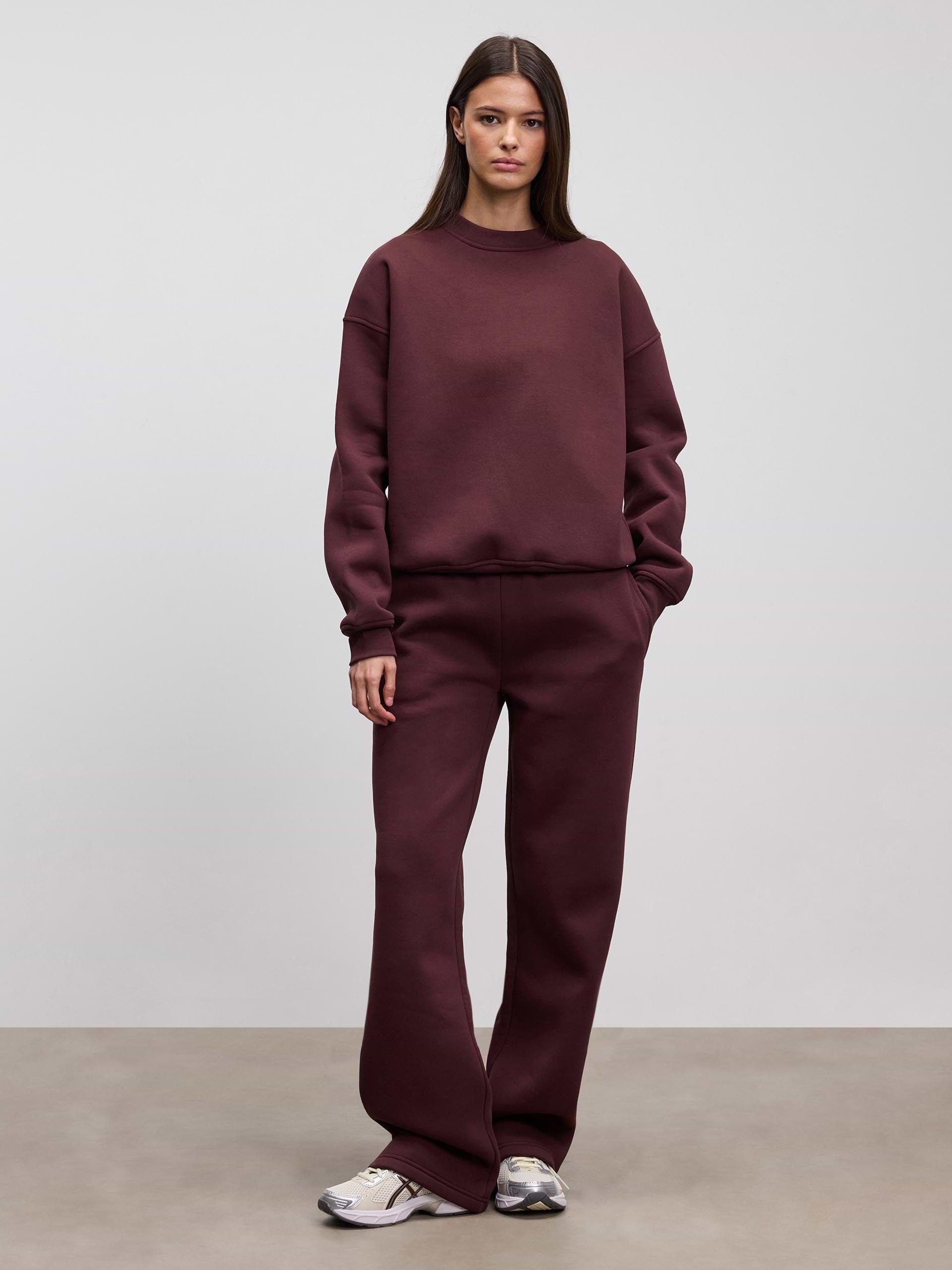 Womens Neoprene Sweatshirt in Burgundy