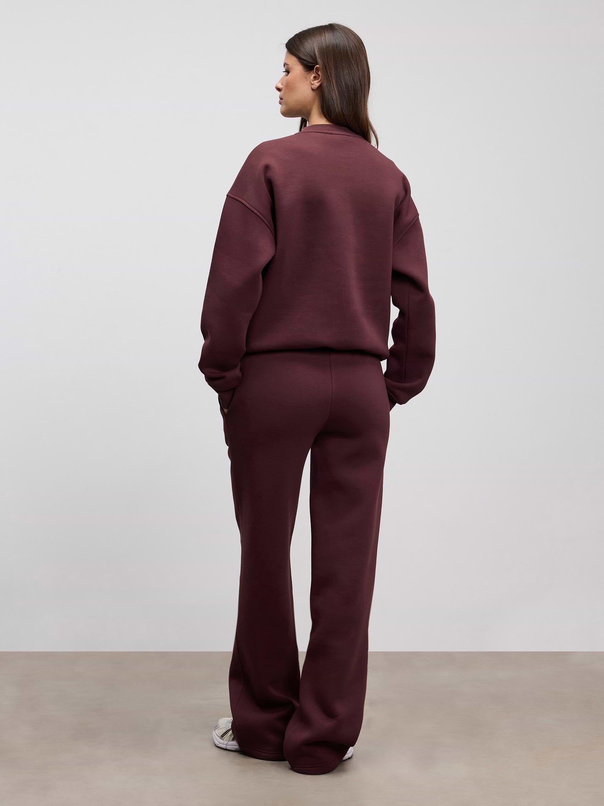 Womens Neoprene Sweatshirt in Burgundy
