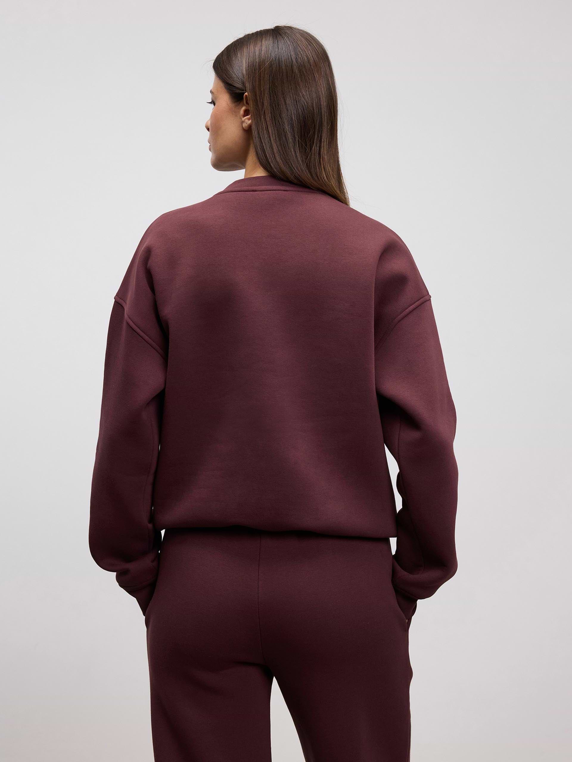 Womens Neoprene Sweatshirt in Burgundy