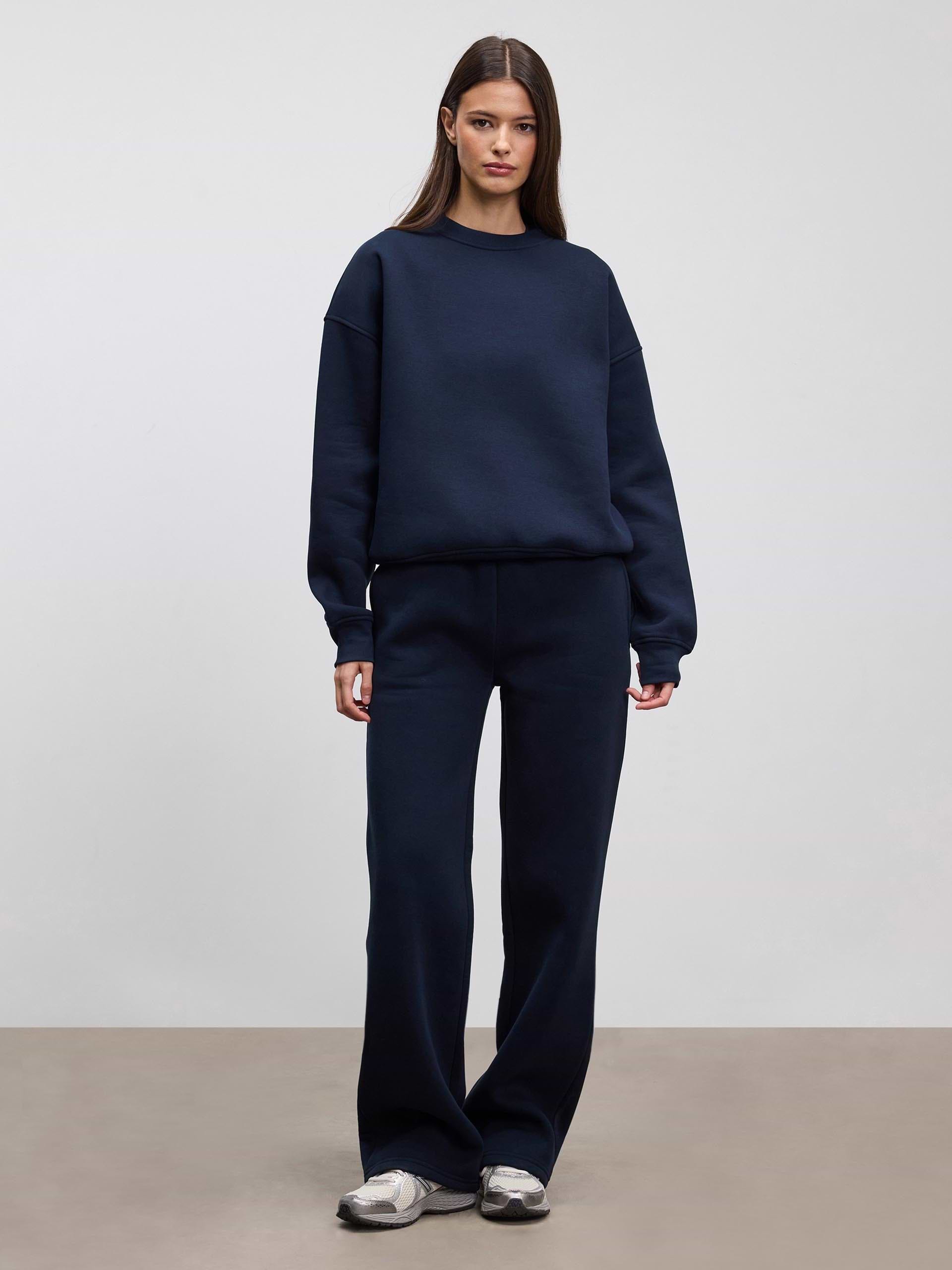 Womens Neoprene Sweatshirt in Navy