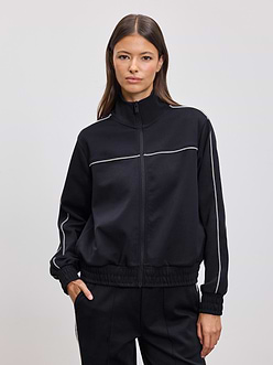 Womens Piping Track Jacket in Midnight Navy