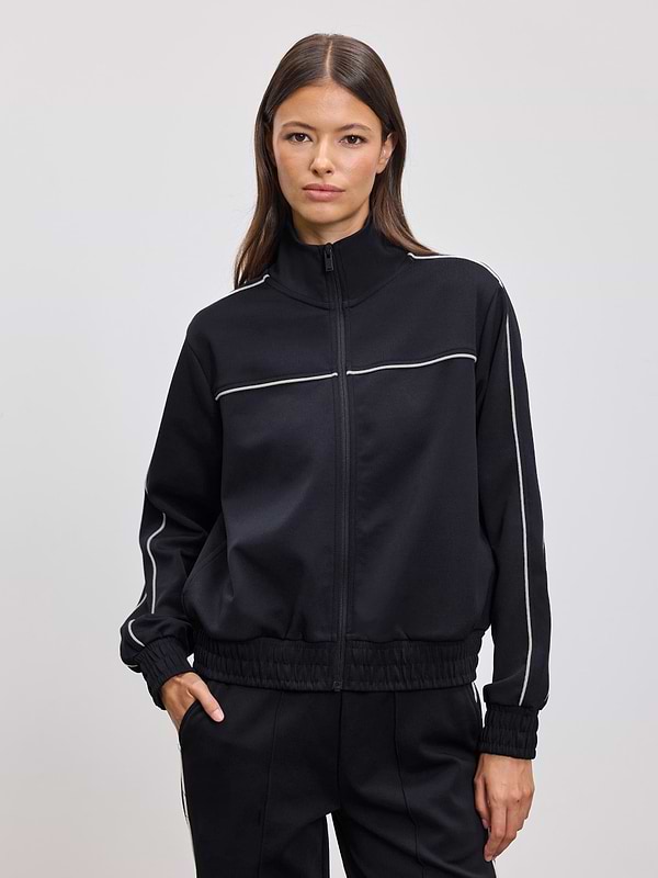 Womens Piping Track Jacket in Midnight Navy