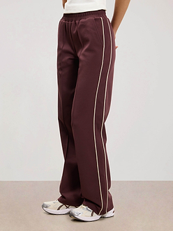 Womens Piping Track Pant in Burgundy