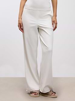 Womens Pleated Trouser in Ecru