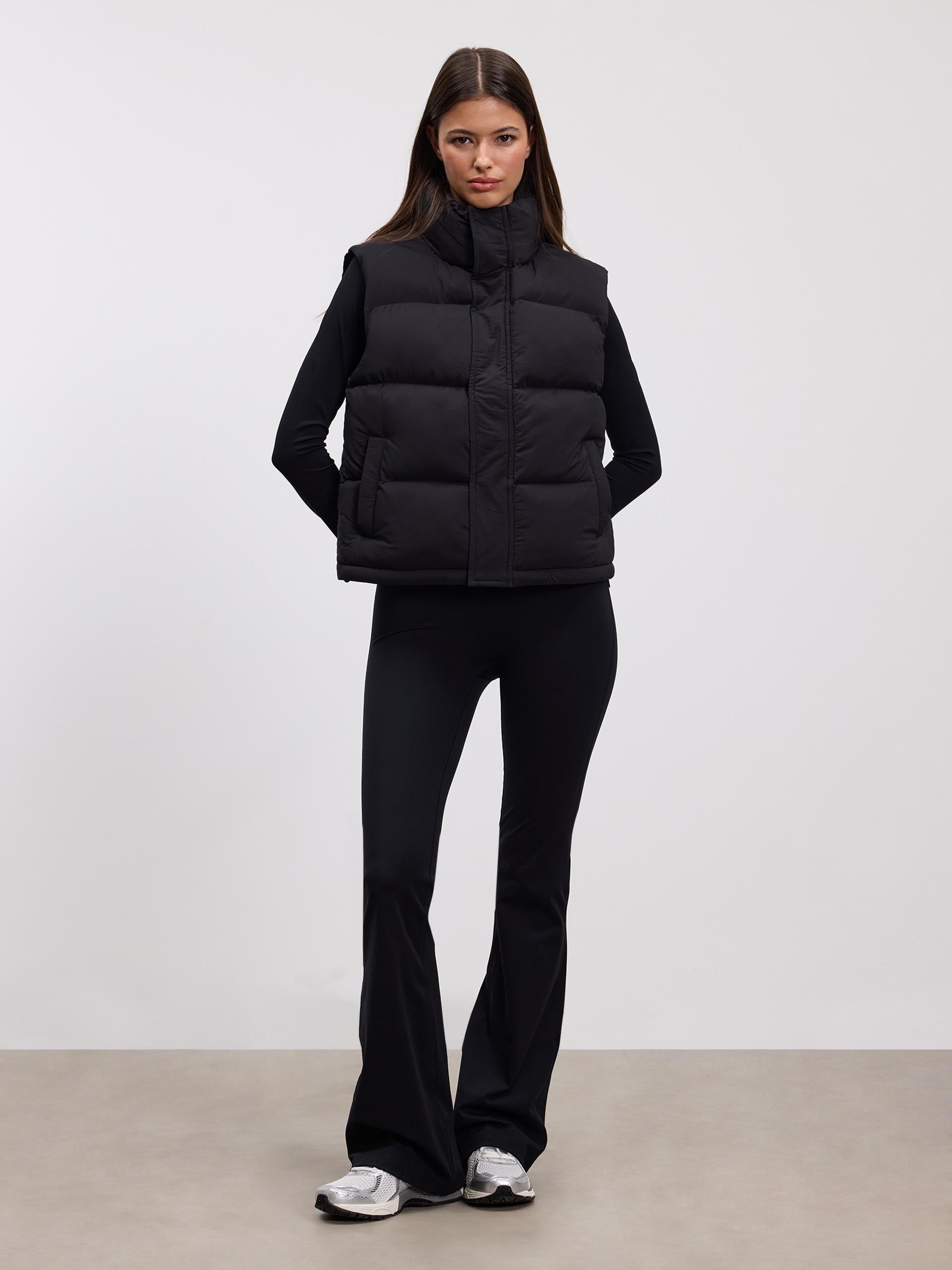 Womens Puffer Gilet in Black