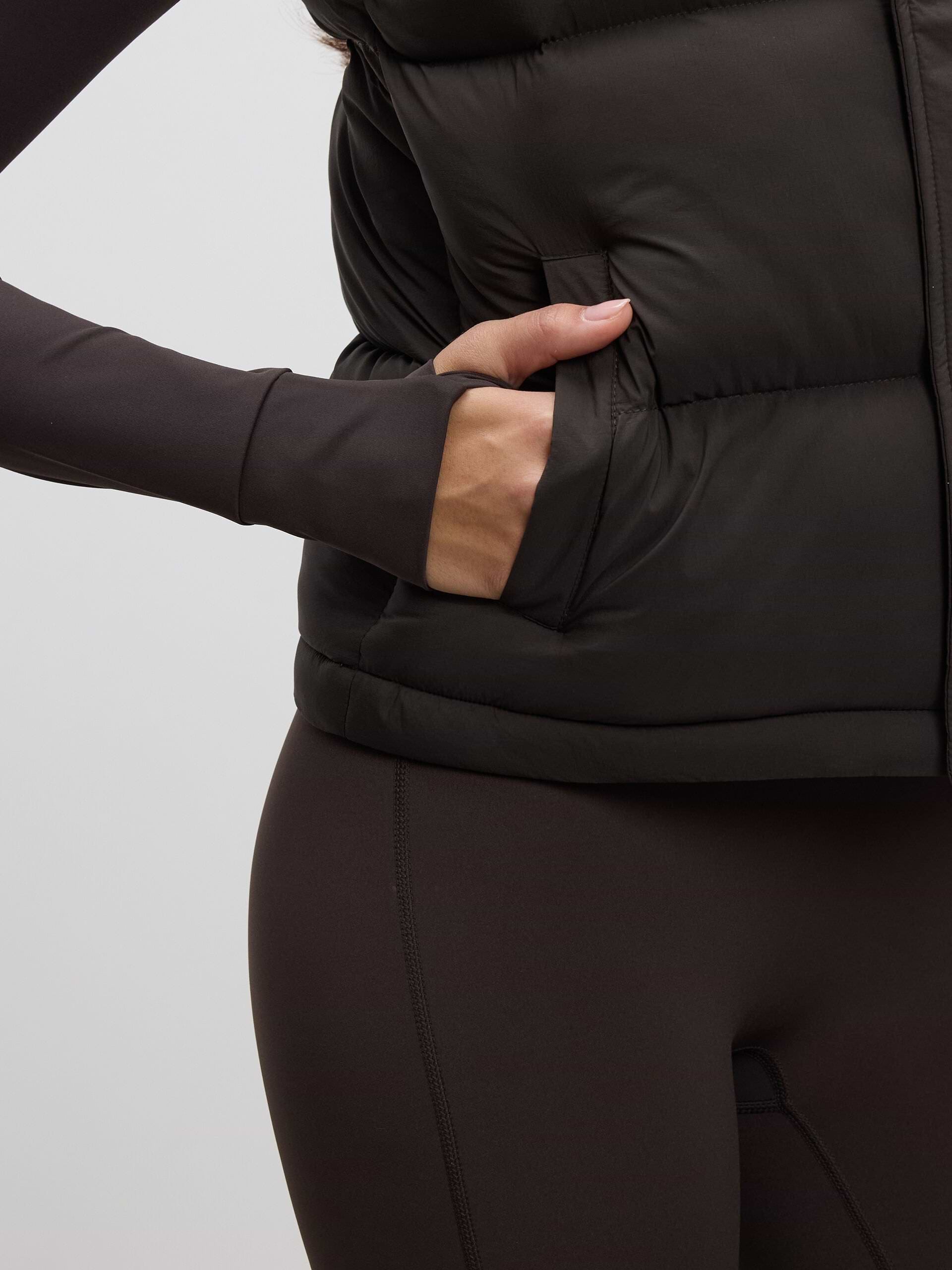 Womens Puffer Gilet in Brown