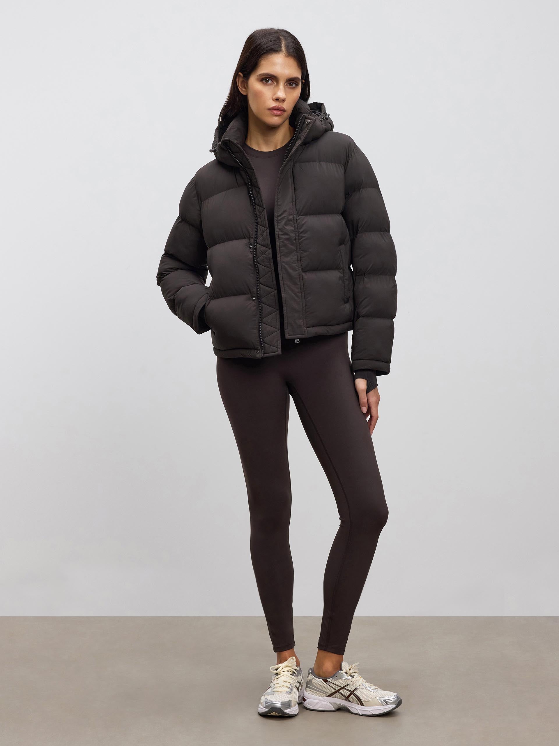 Womens Puffer Jacket in Brown