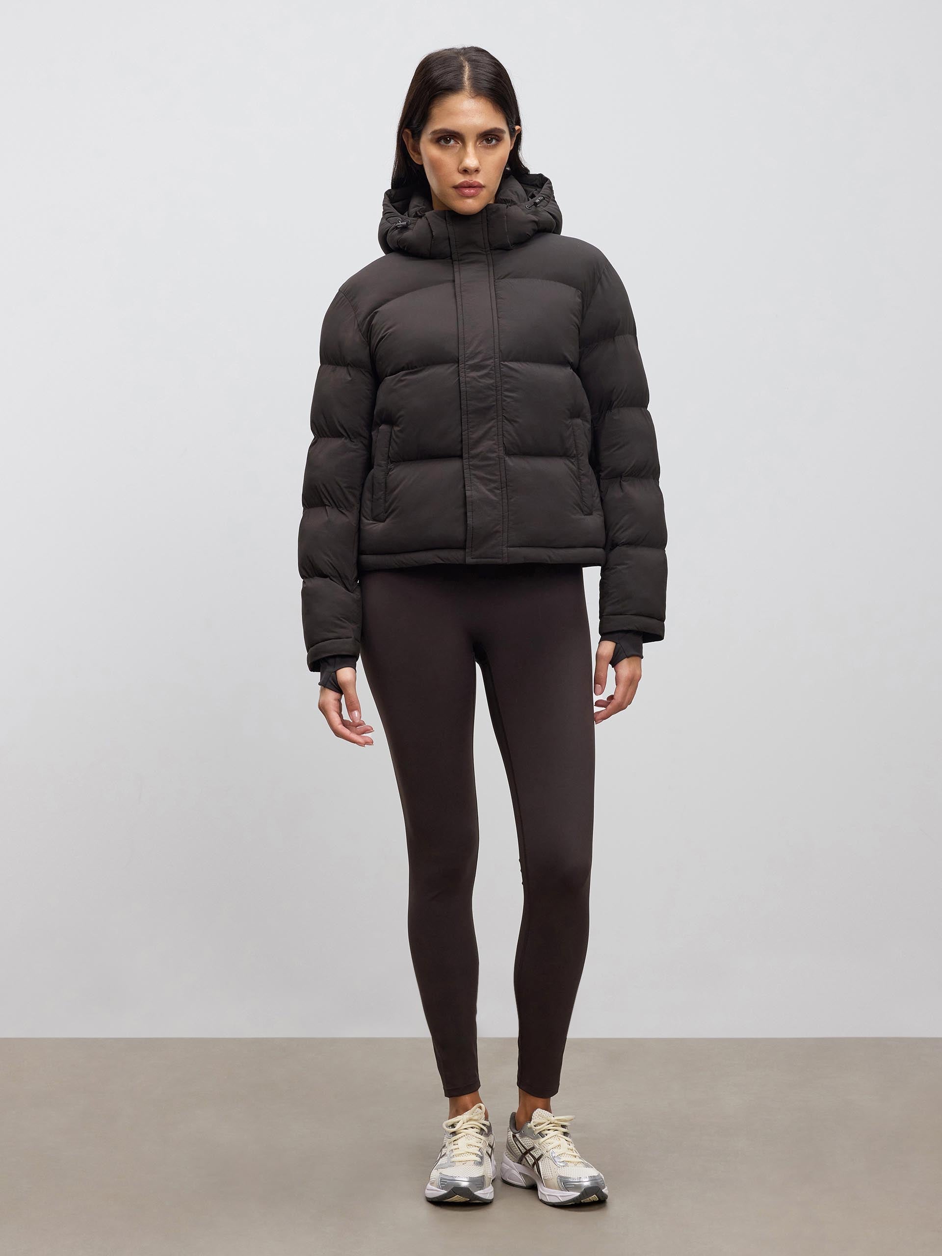 Womens Puffer Jacket in Brown