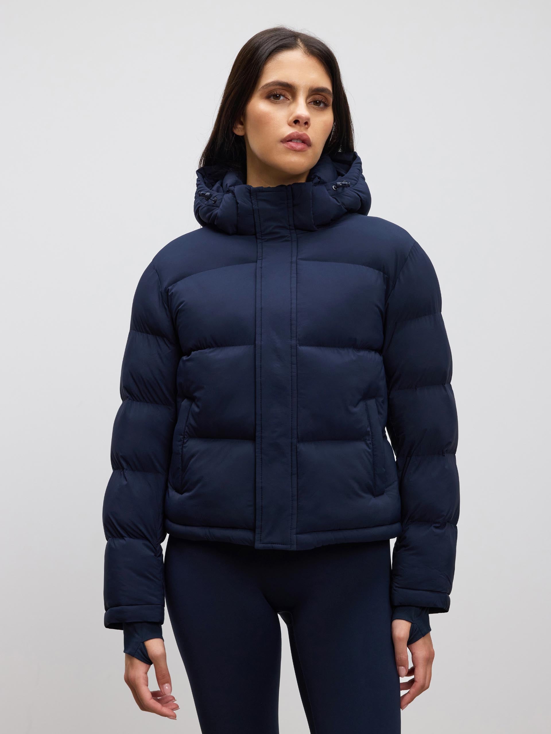 Womens Puffer Jacket in Navy