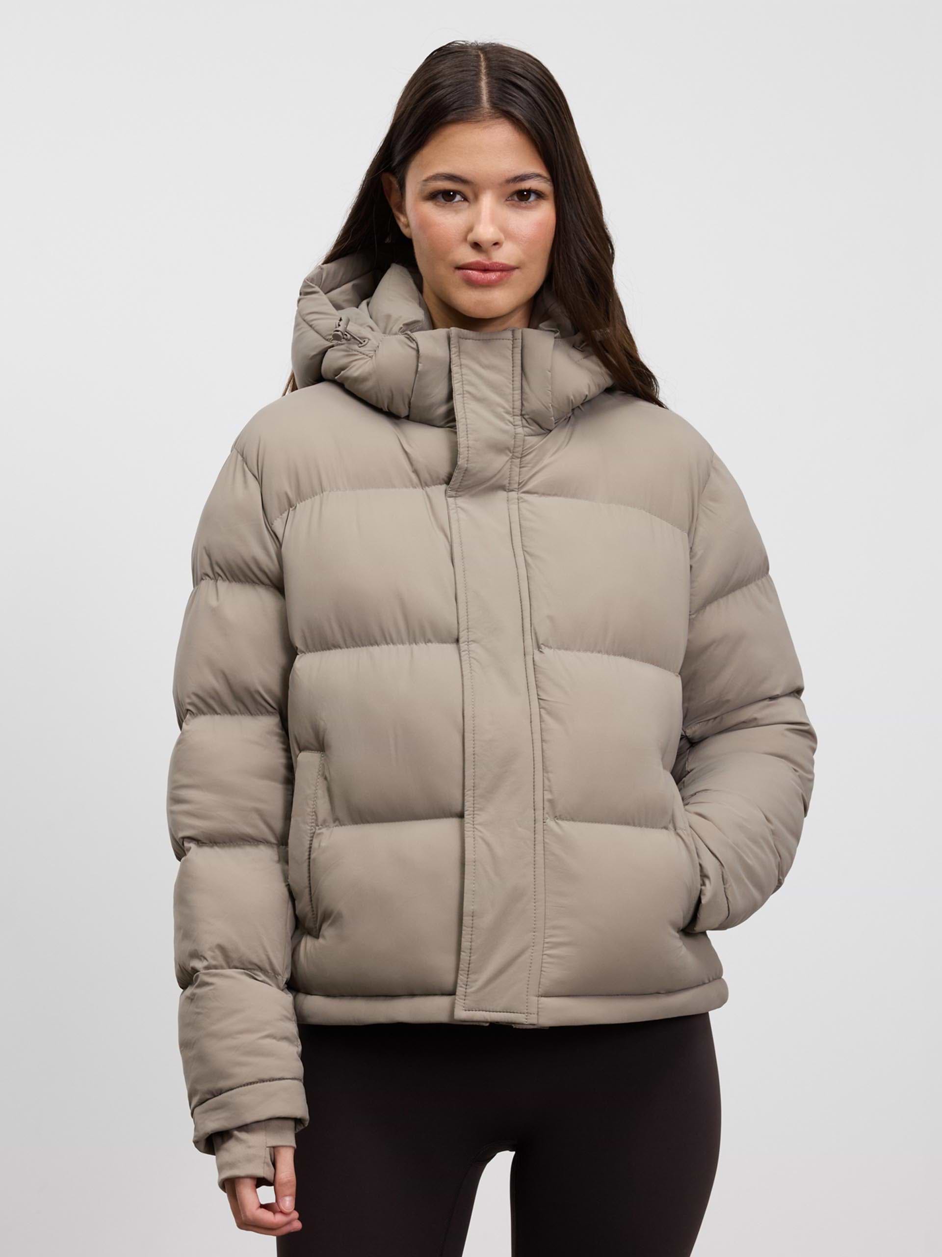 Womens Puffer Jacket in Stone