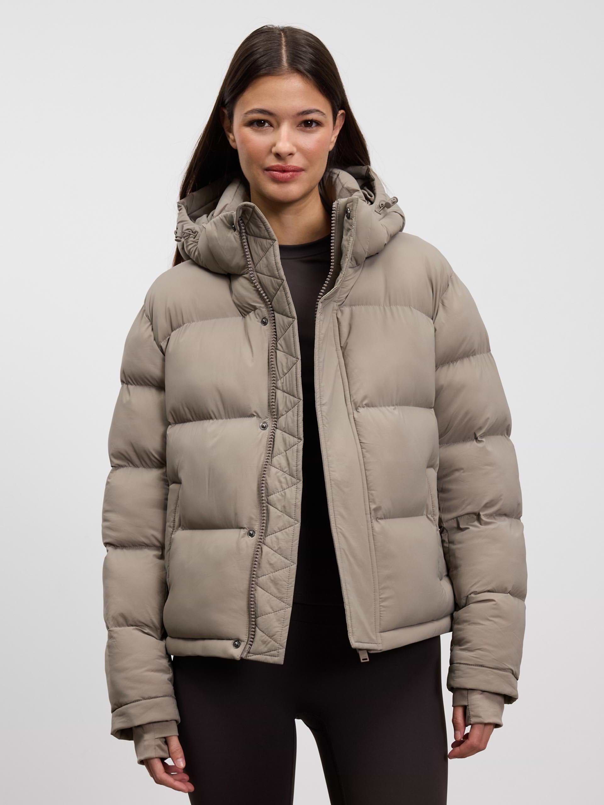 Womens Puffer Jacket in Stone