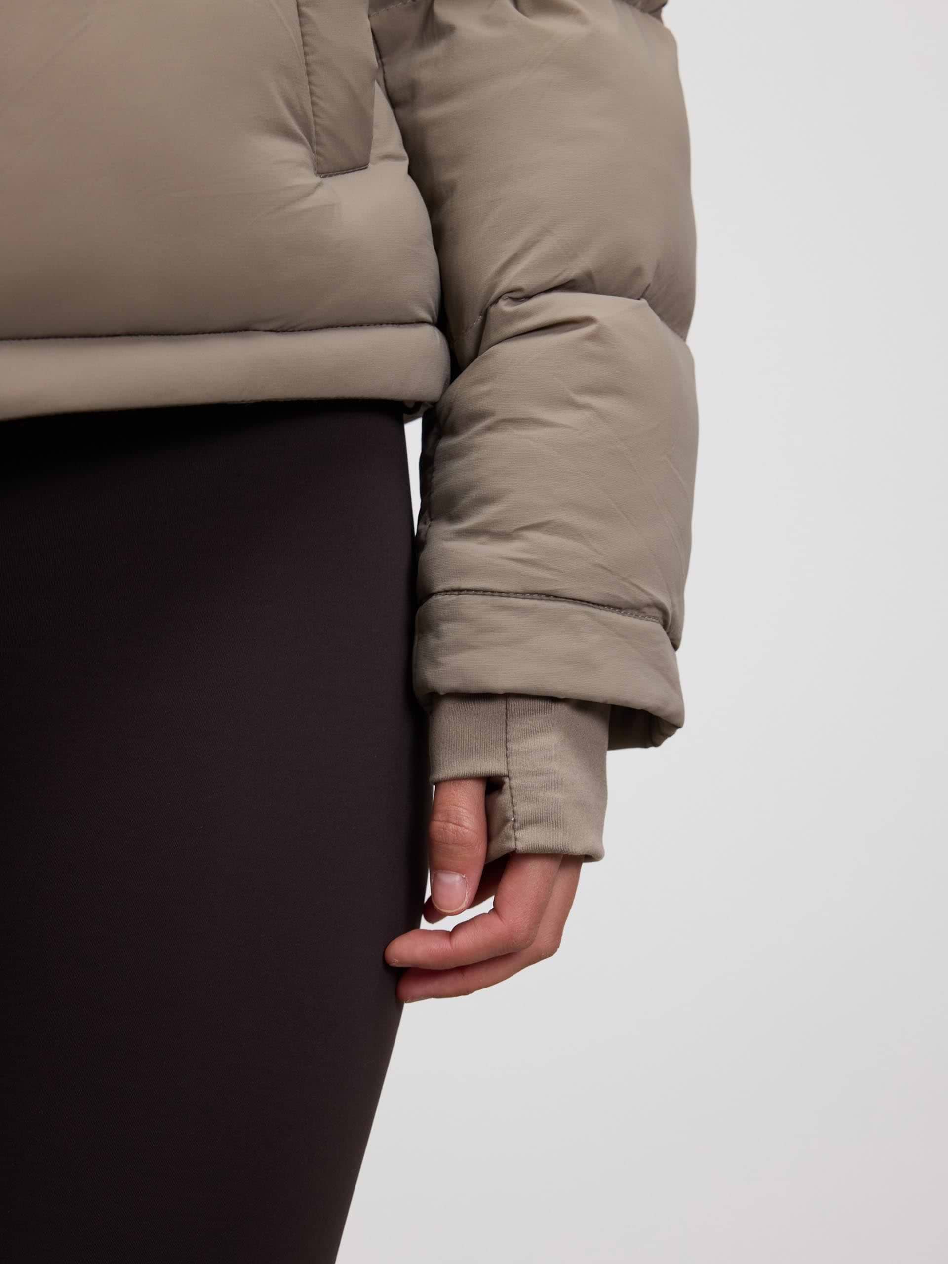 Womens Puffer Jacket in Stone