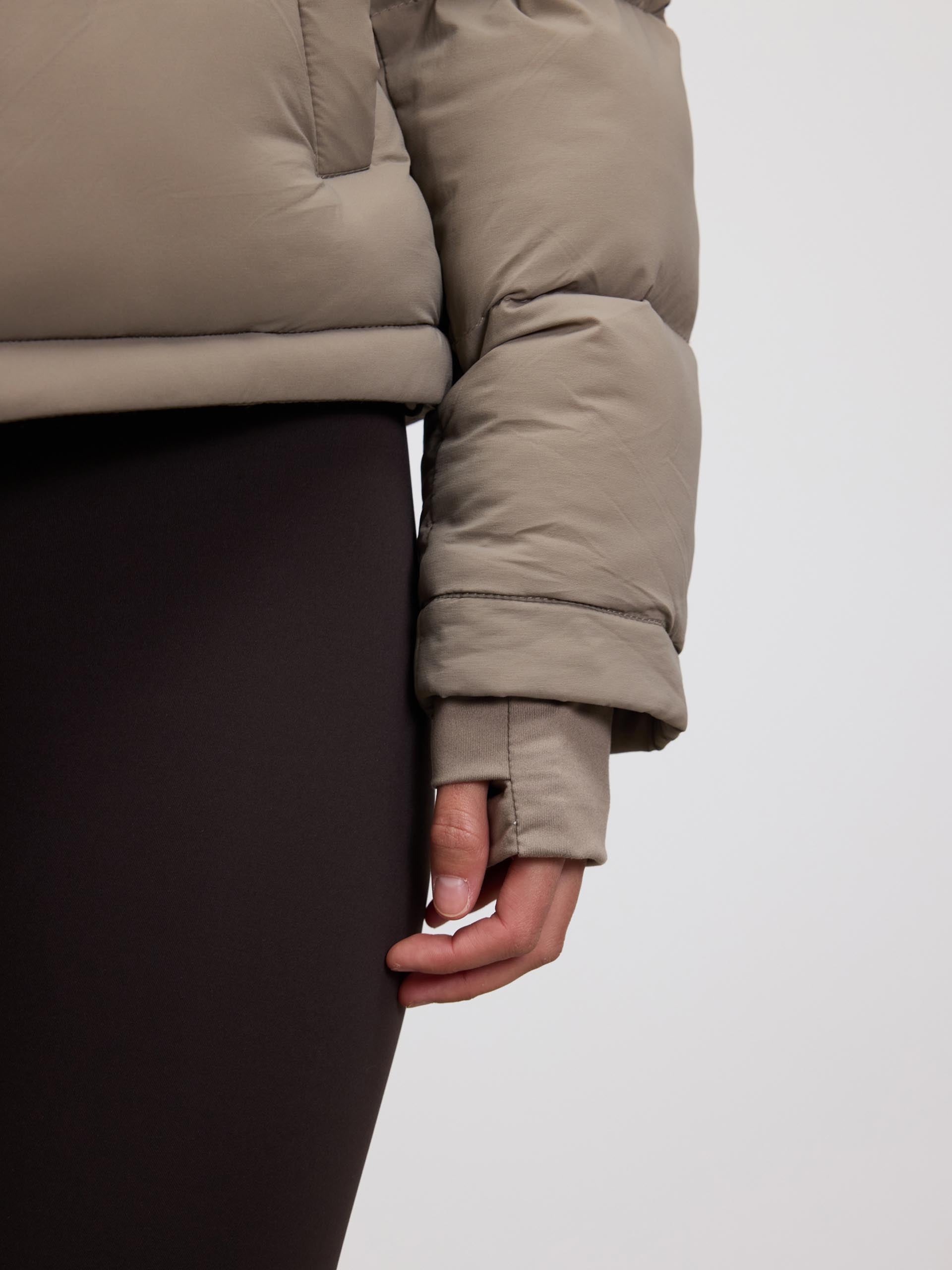 Womens Puffer Jacket in Stone
