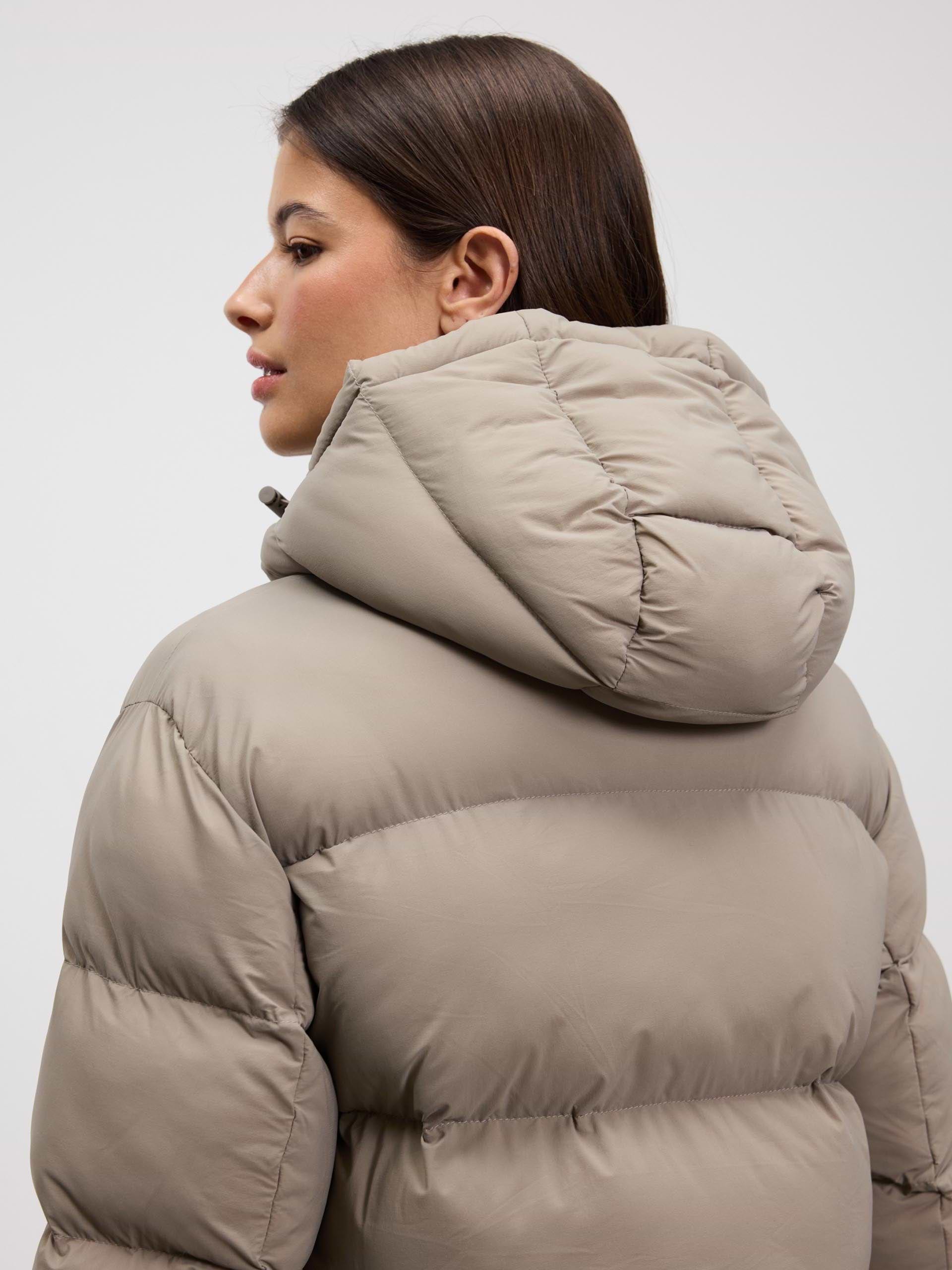 Womens Puffer Jacket in Stone
