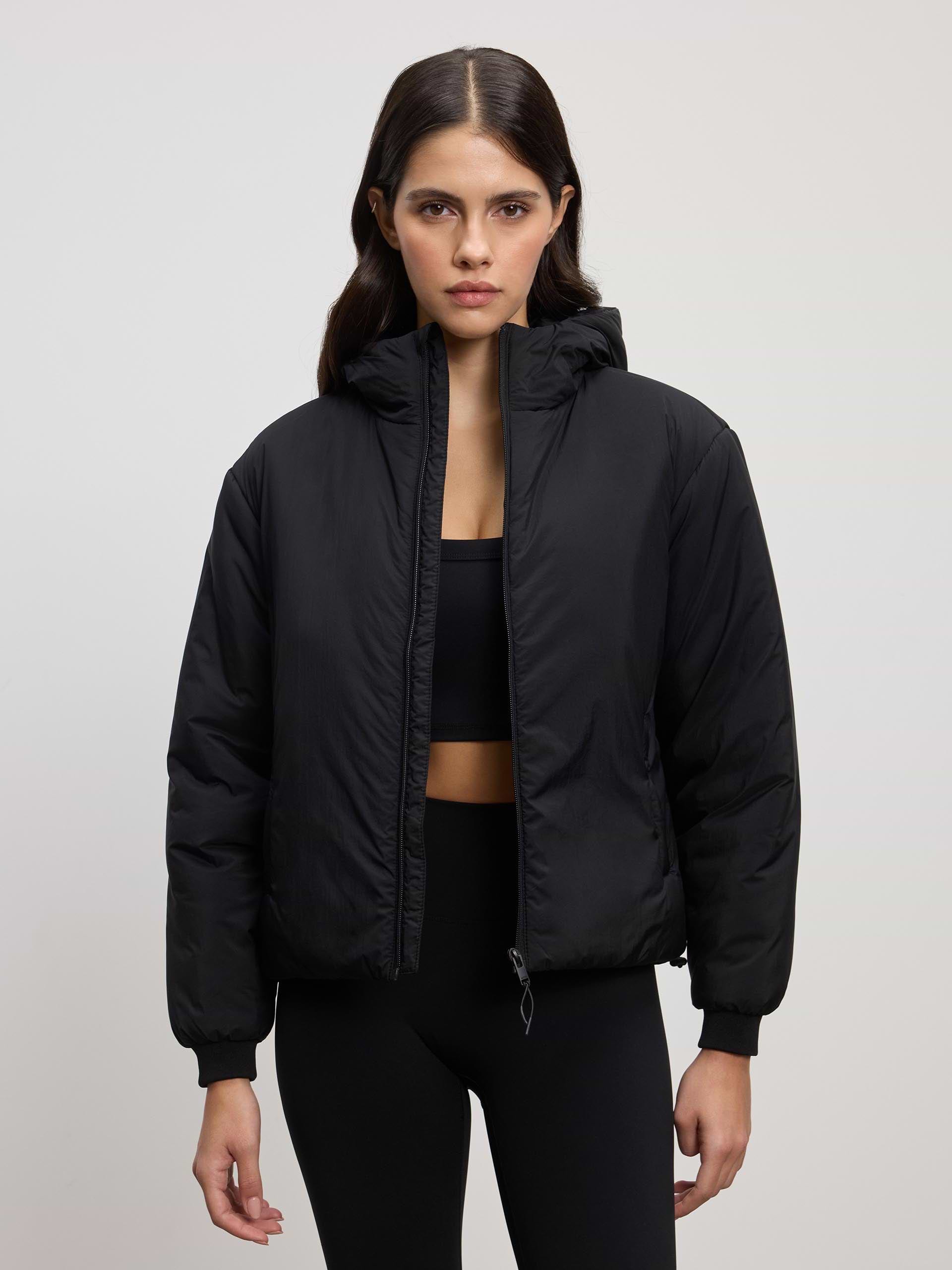 Womens Puffer Windbreaker in Black