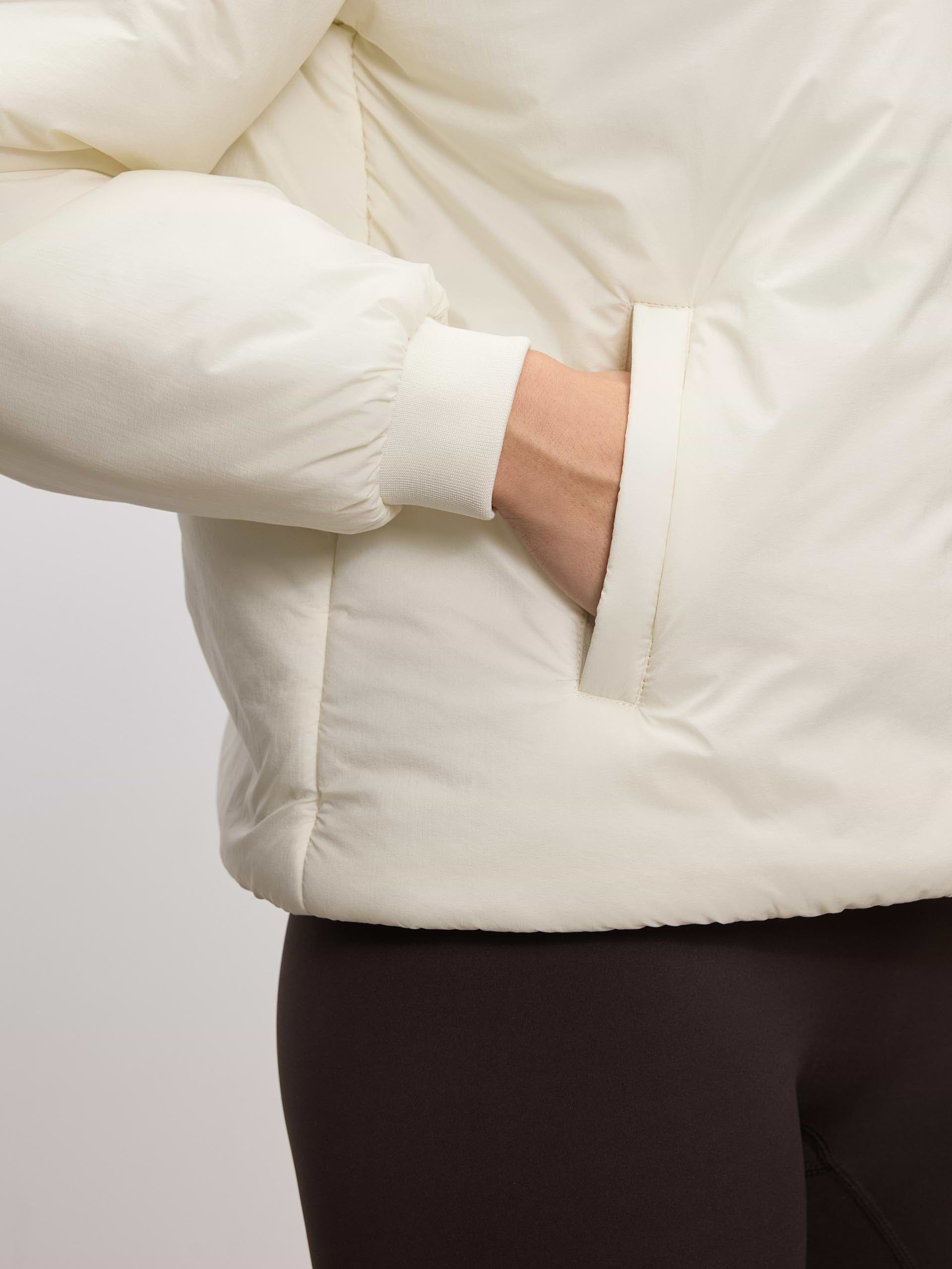 Womens Puffer Windbreaker in Ecru