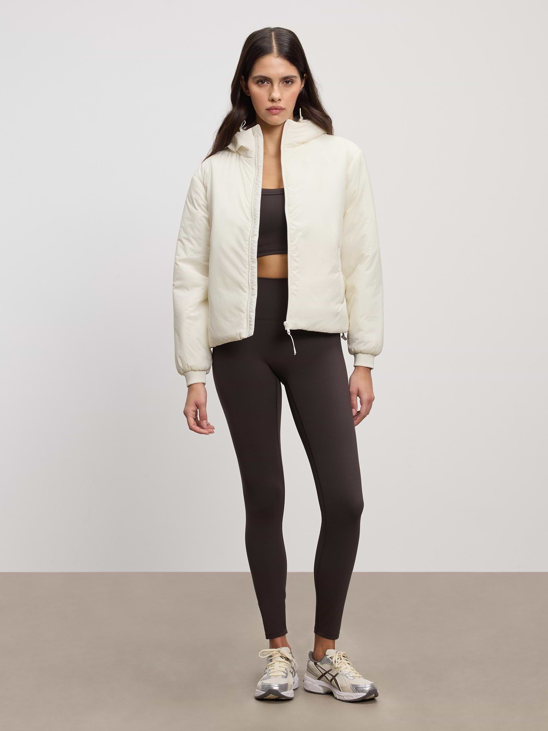 Womens Puffer Windbreaker in Ecru