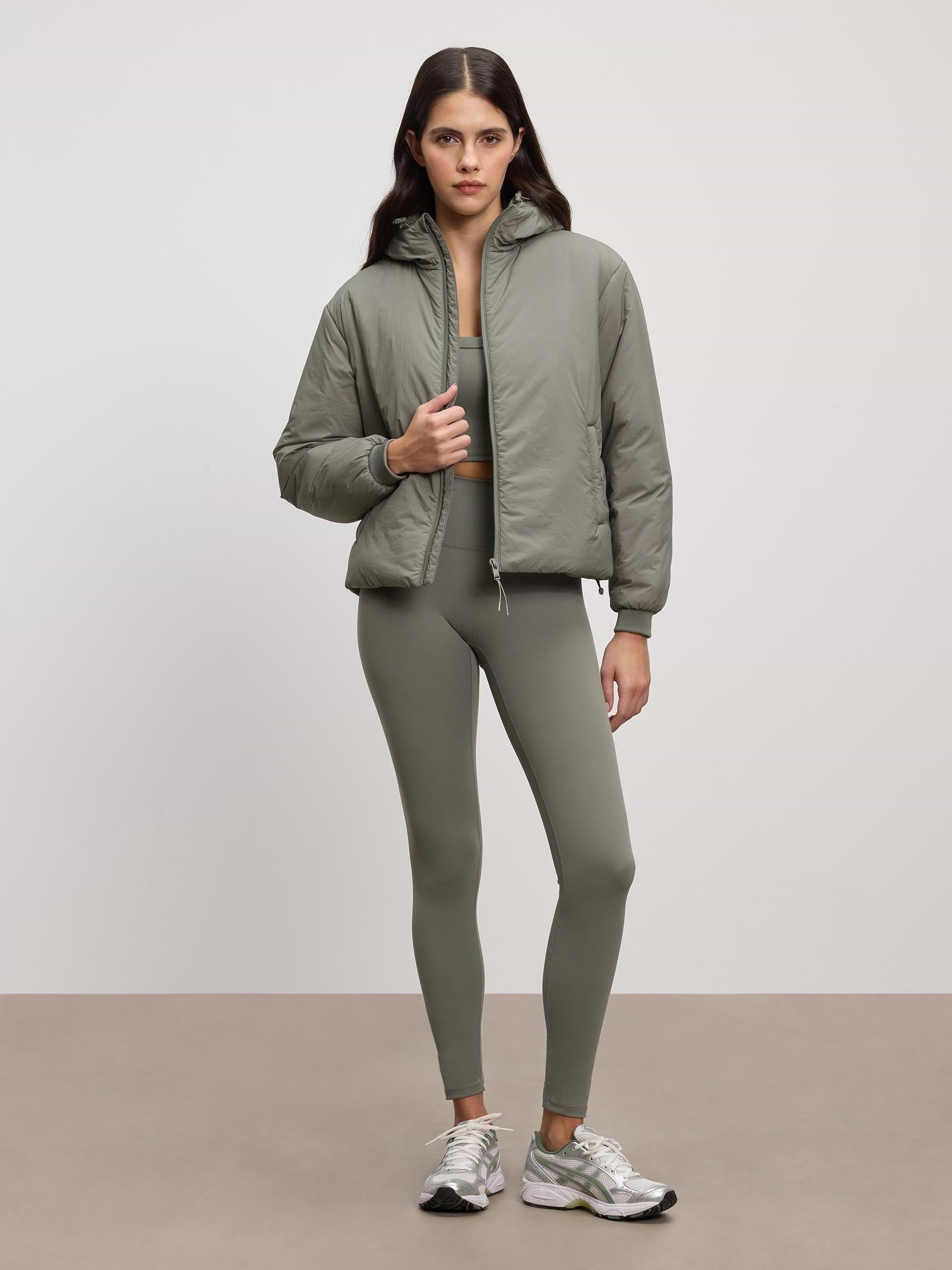Womens Puffer Windbreaker in Sage