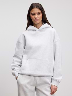 Womens Relaxed Hoodie in Marl Grey