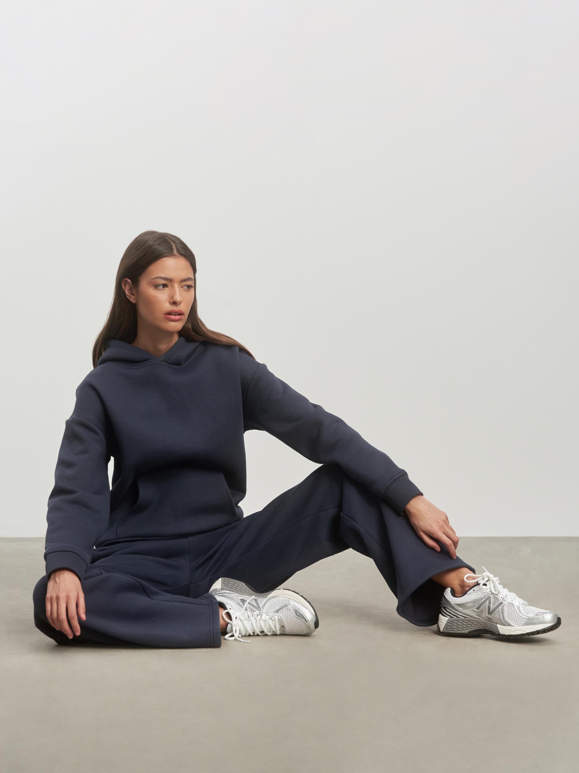 Womens Relaxed Hoodie in Slate Blue