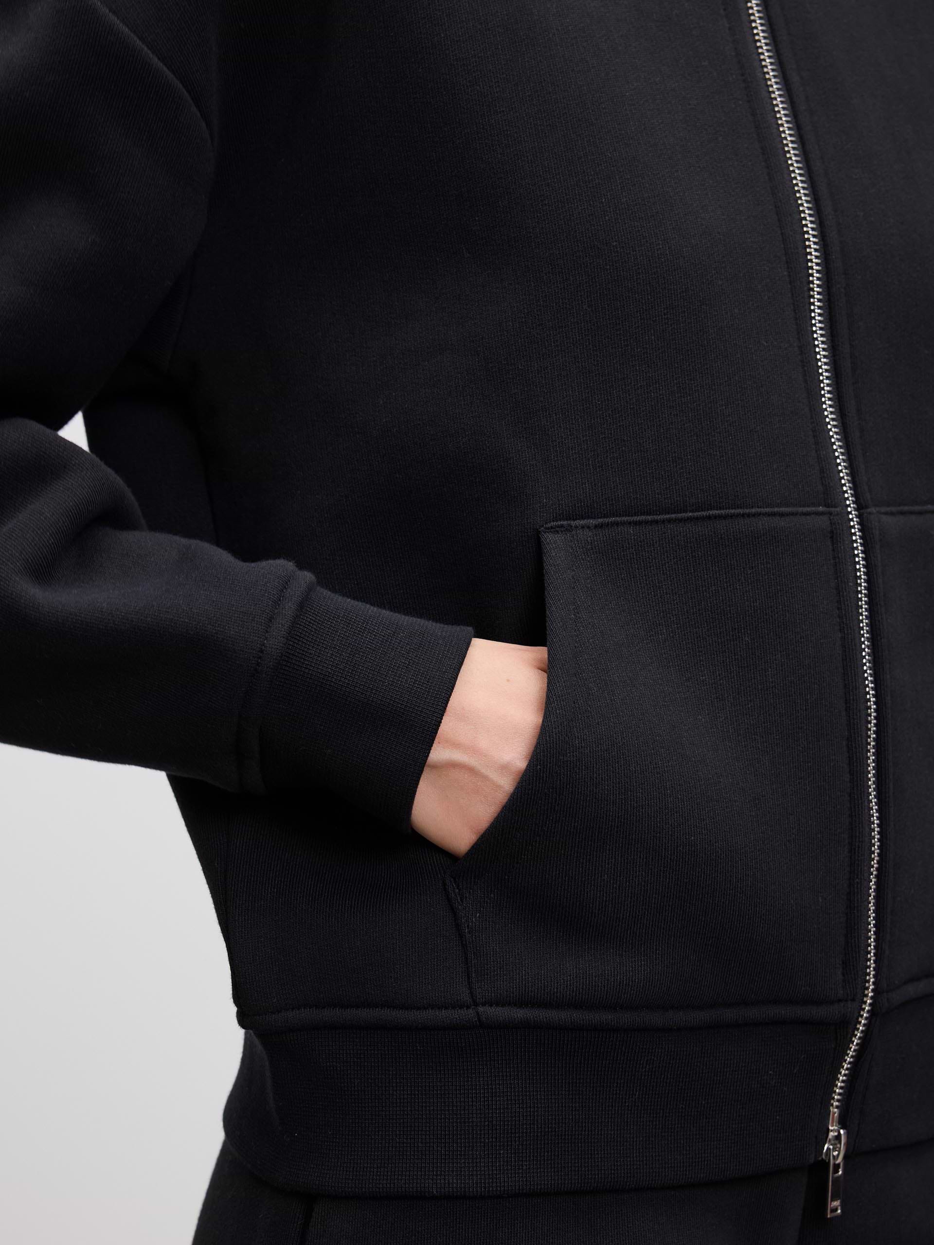 Womens Relaxed Zip Hoodie in Black
