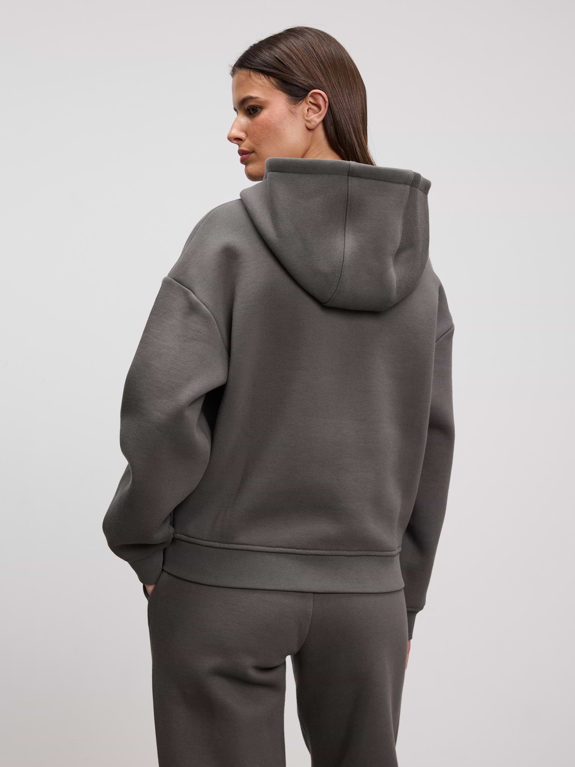 Womens Relaxed Zip Hoodie in Grey