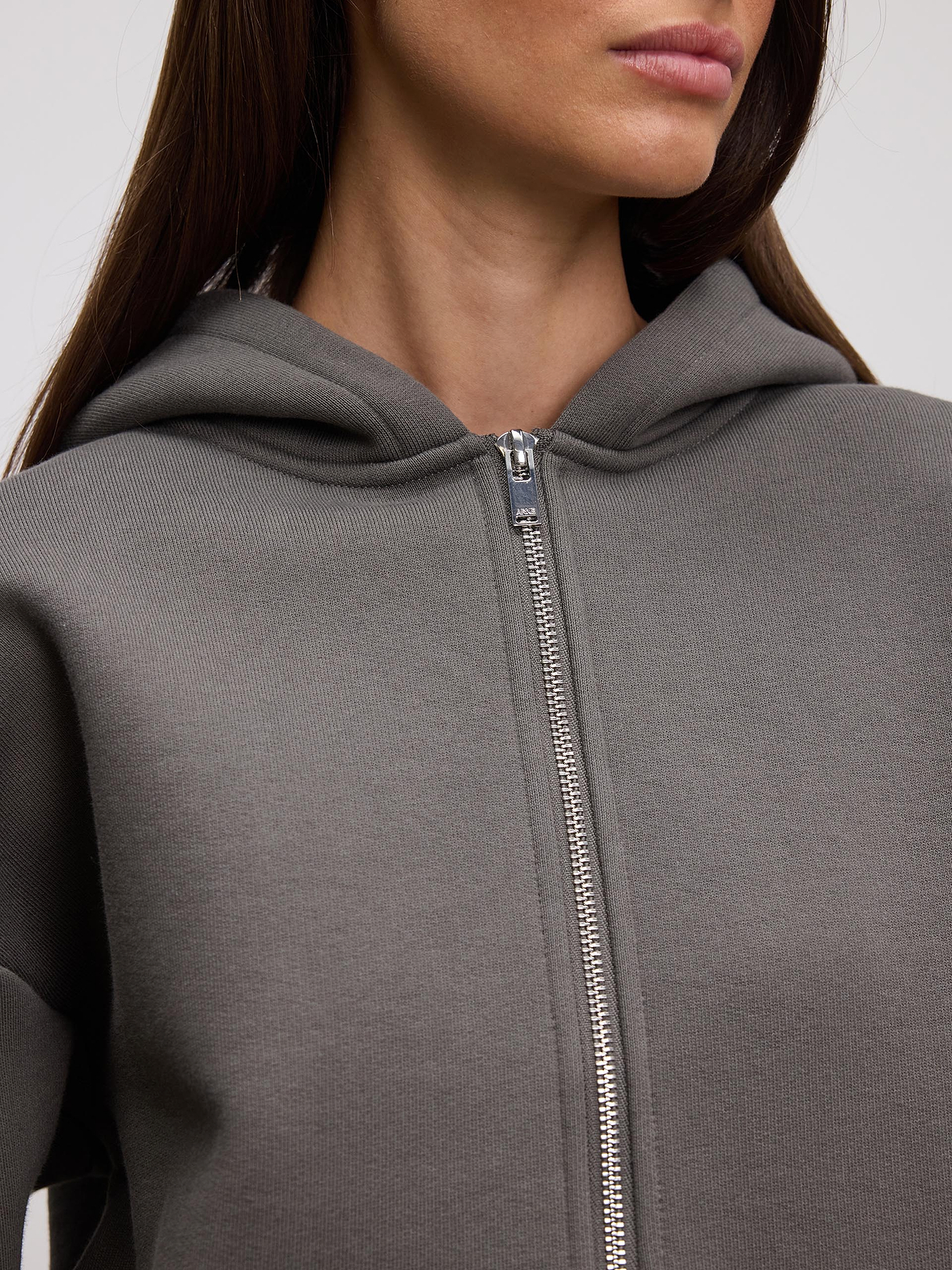 Womens Relaxed Zip Hoodie in Grey | ARNE UK