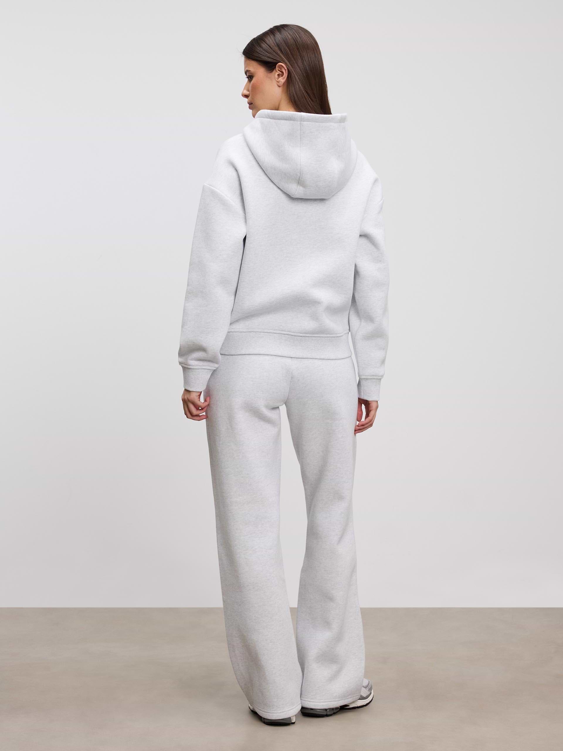 Womens Relaxed Zip Hoodie in Marl Grey