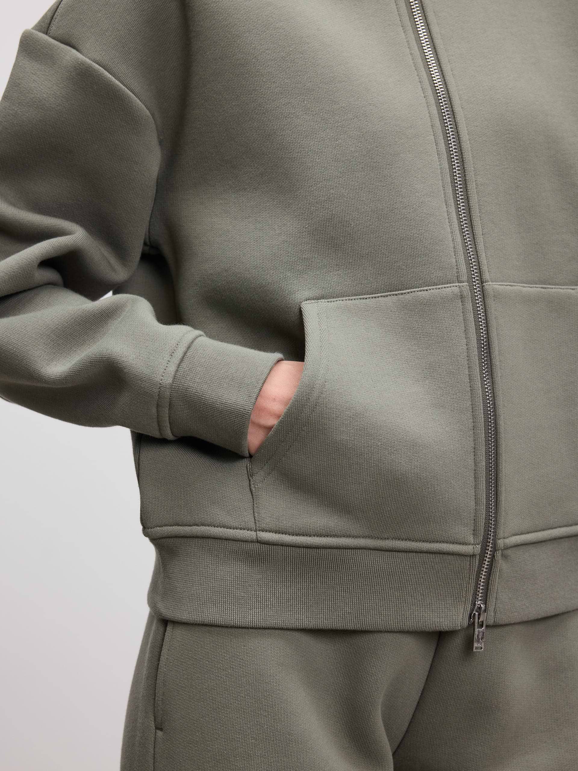 Womens Relaxed Zip Hoodie in Sage