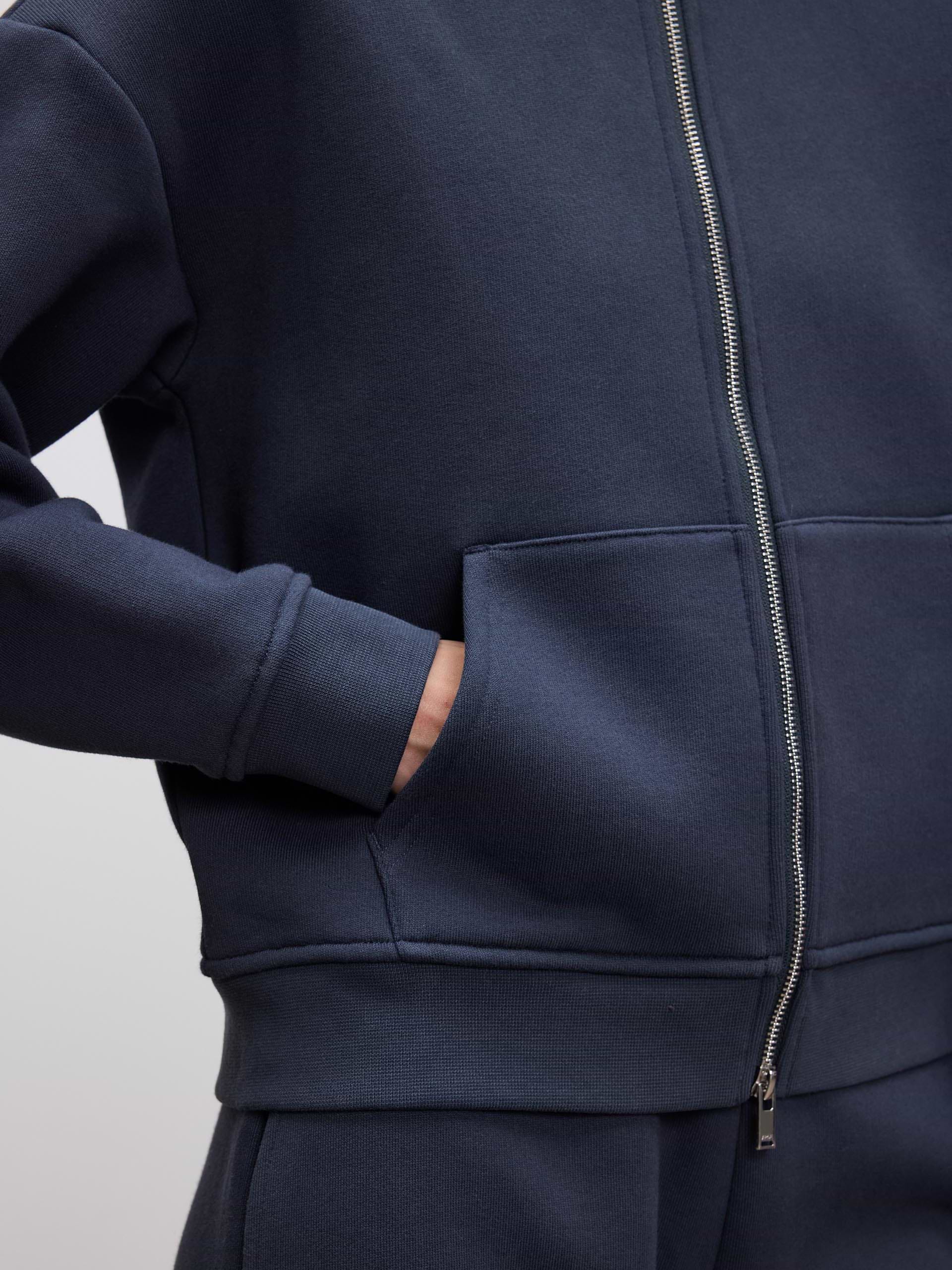 Womens Relaxed Zip Hoodie in Slate Blue