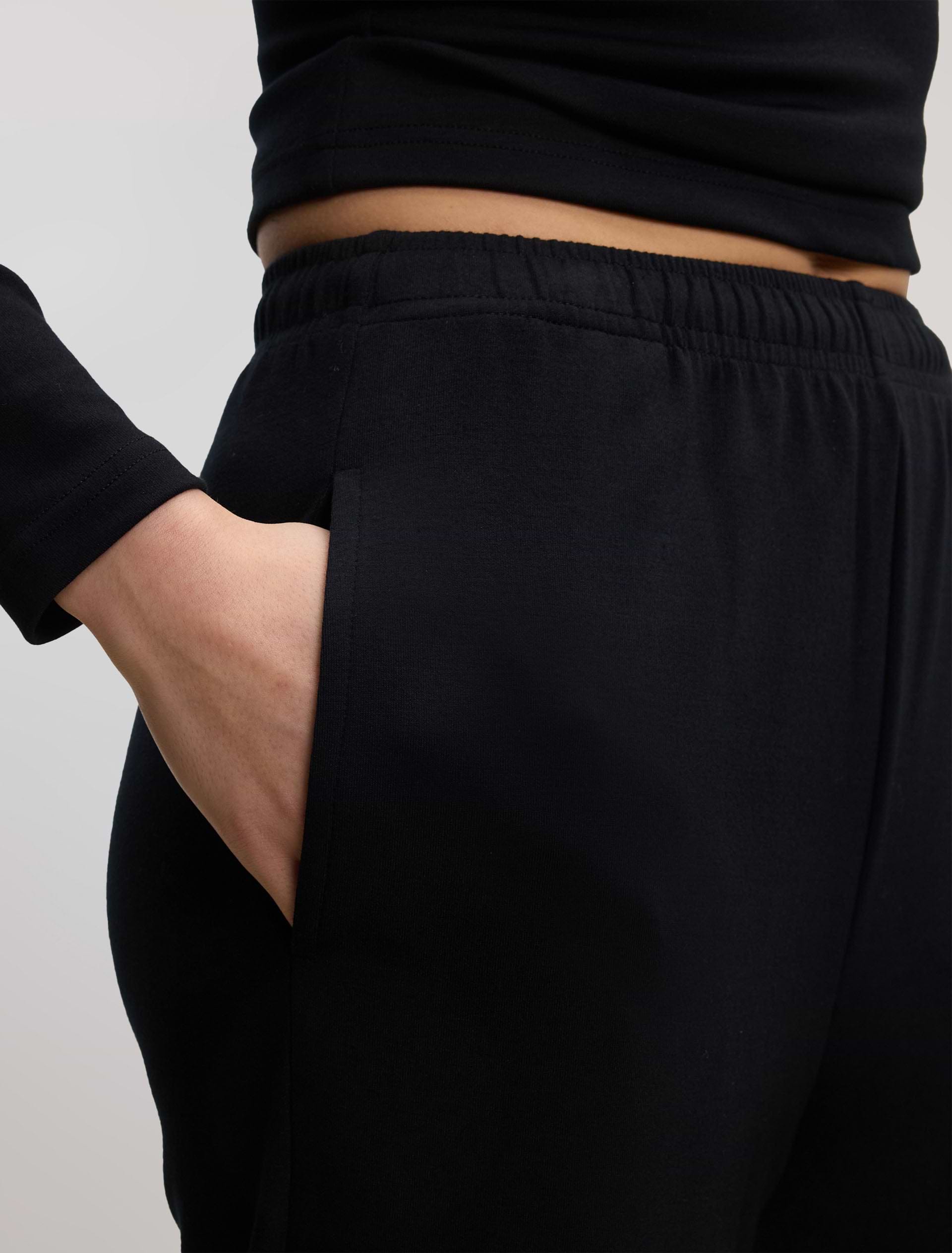 Womens Soft Interlock Jogger in Black