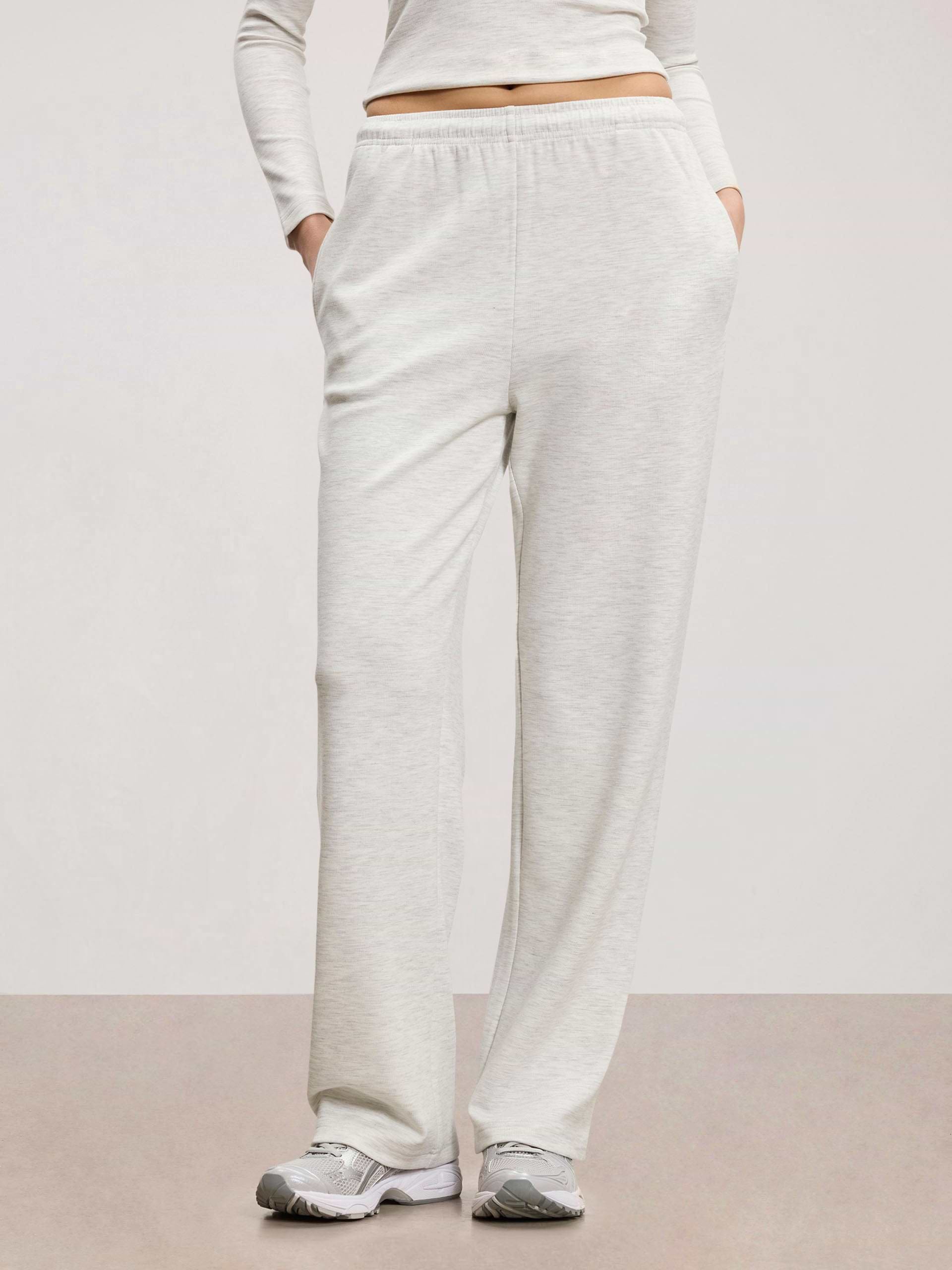 Womens Soft Interlock Jogger in Marl Grey